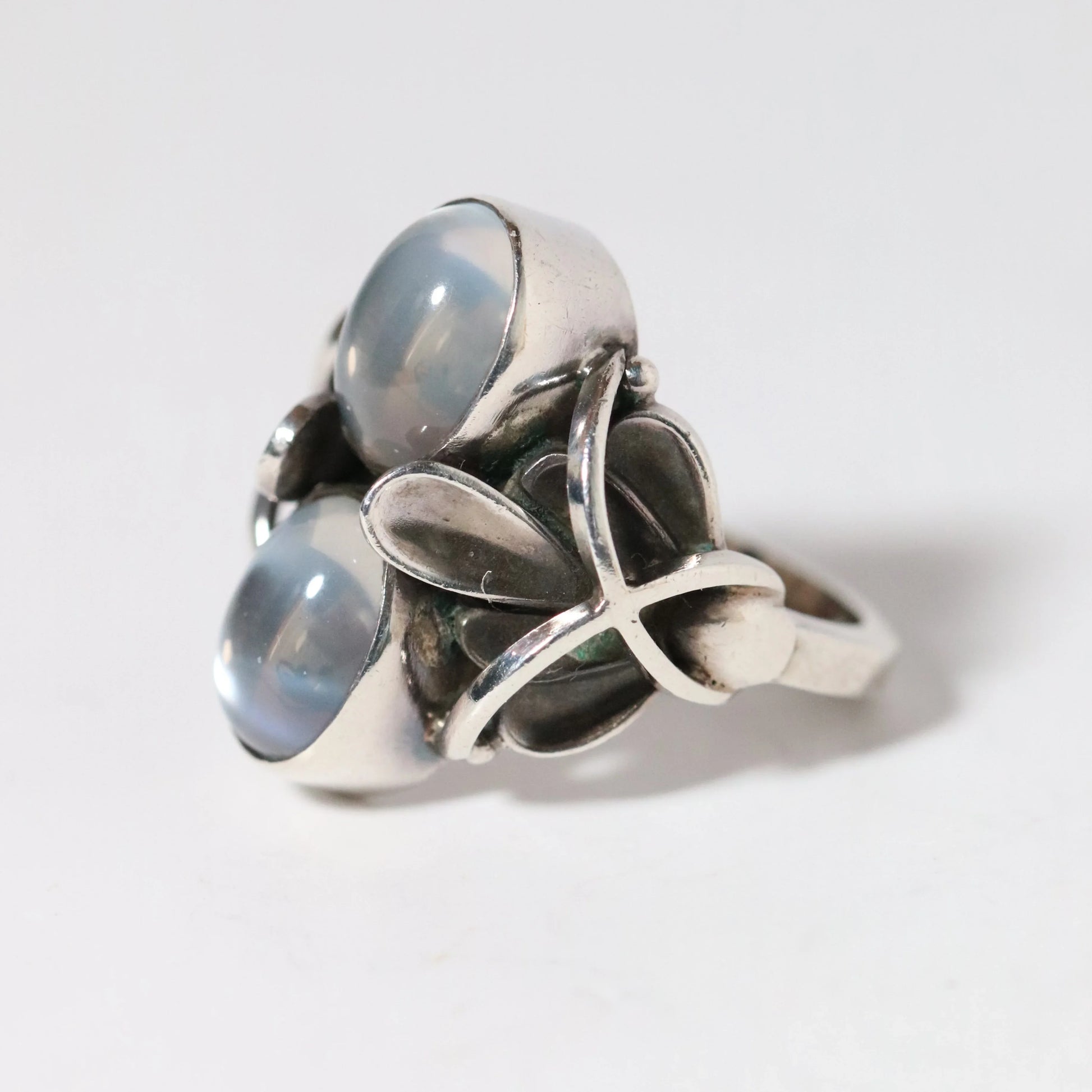 Vintage Georg Jensen Jewelry | Henry Pilstrup Moonstone Ring 48 Denmark - Carmel Fine Silver Jewelry
