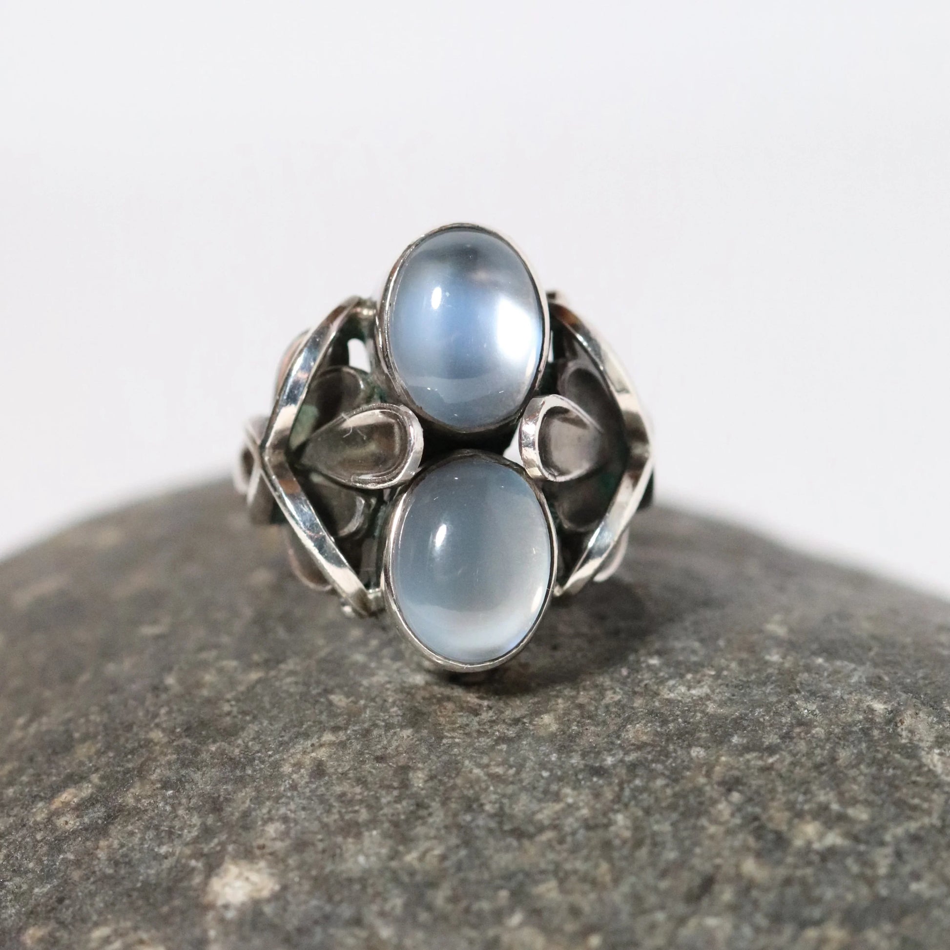Vintage Georg Jensen Jewelry | Henry Pilstrup Moonstone Ring 48 Denmark - Carmel Fine Silver Jewelry