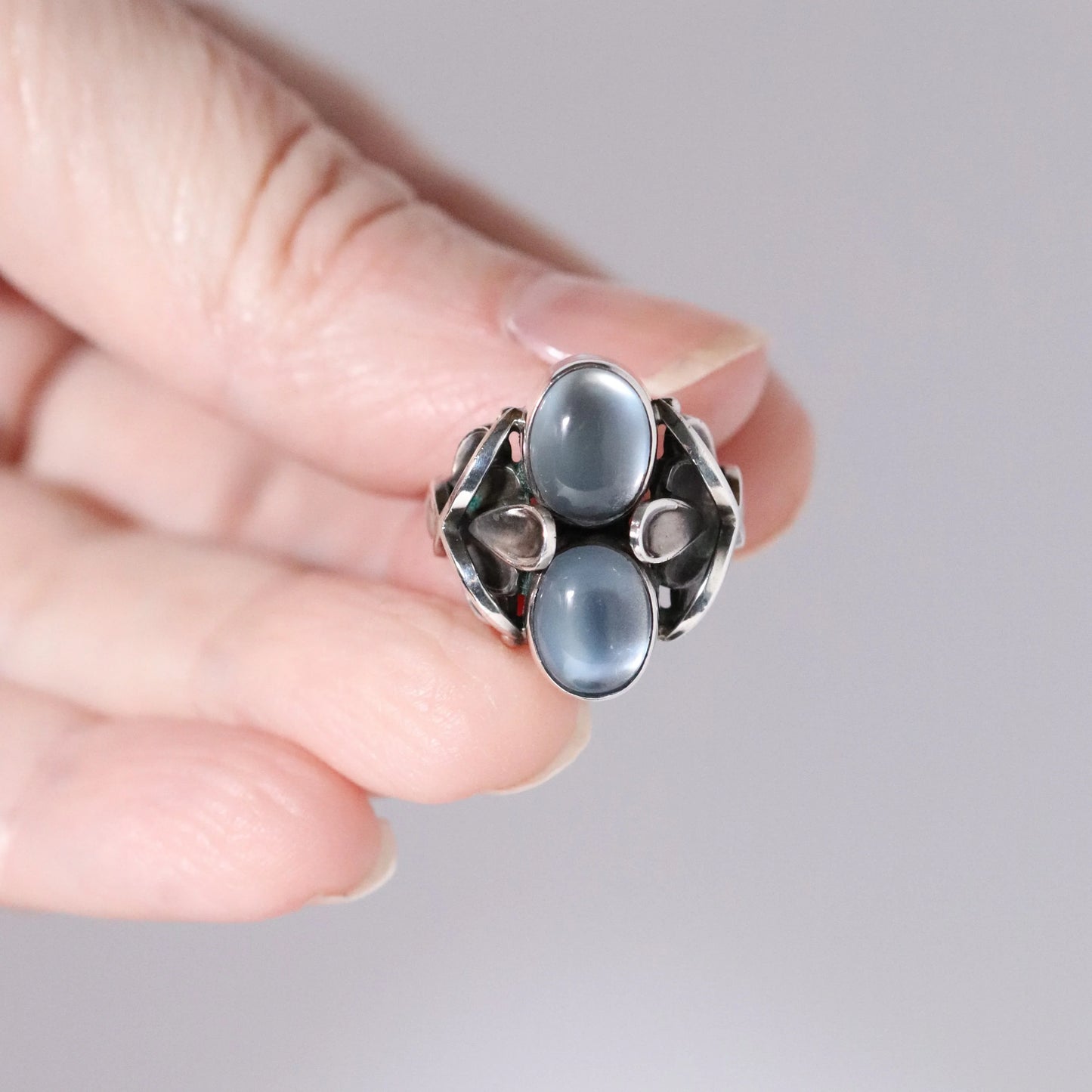 Vintage Georg Jensen Schmuck | Art-Deco-Chrysopras-Ring 48