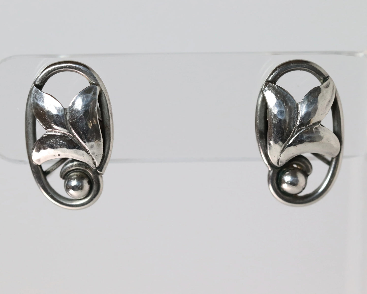 Vintage Georg Jensen Jewelry | JoPol Floral Screwback Earrings USA 1940s - Carmel Fine Silver Jewelry