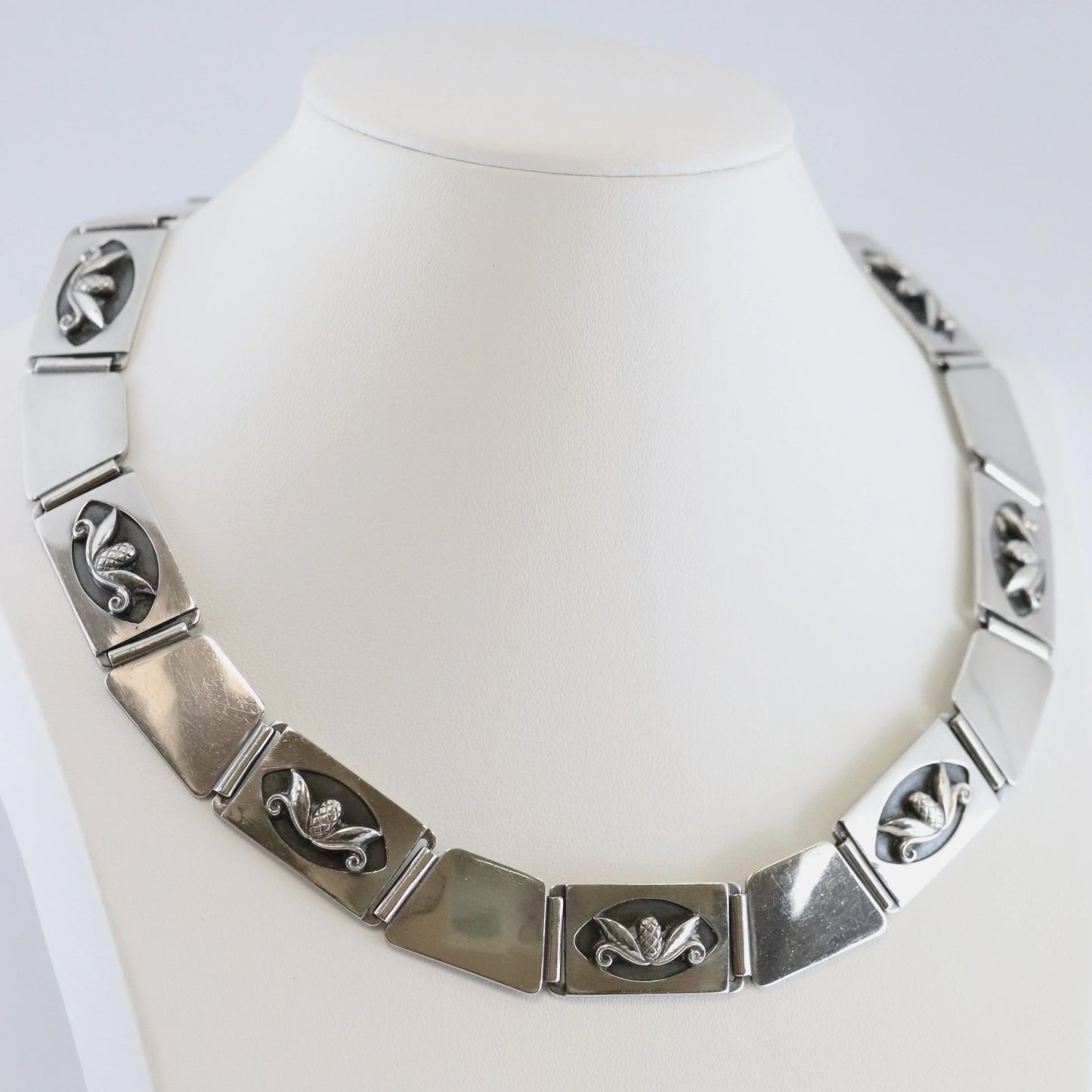 Vintage Georg Jensen Jewelry | La Paglia Pinecone Motif Necklace USA