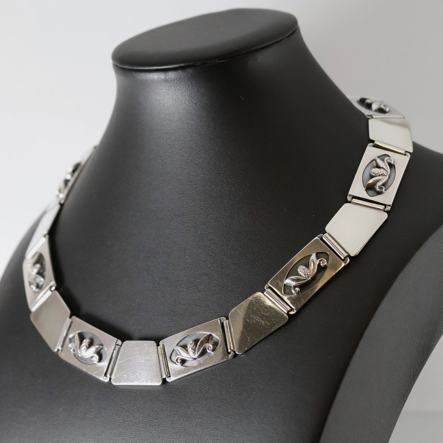 Vintage Georg Jensen Jewelry | La Paglia Pinecone Motif Necklace USA