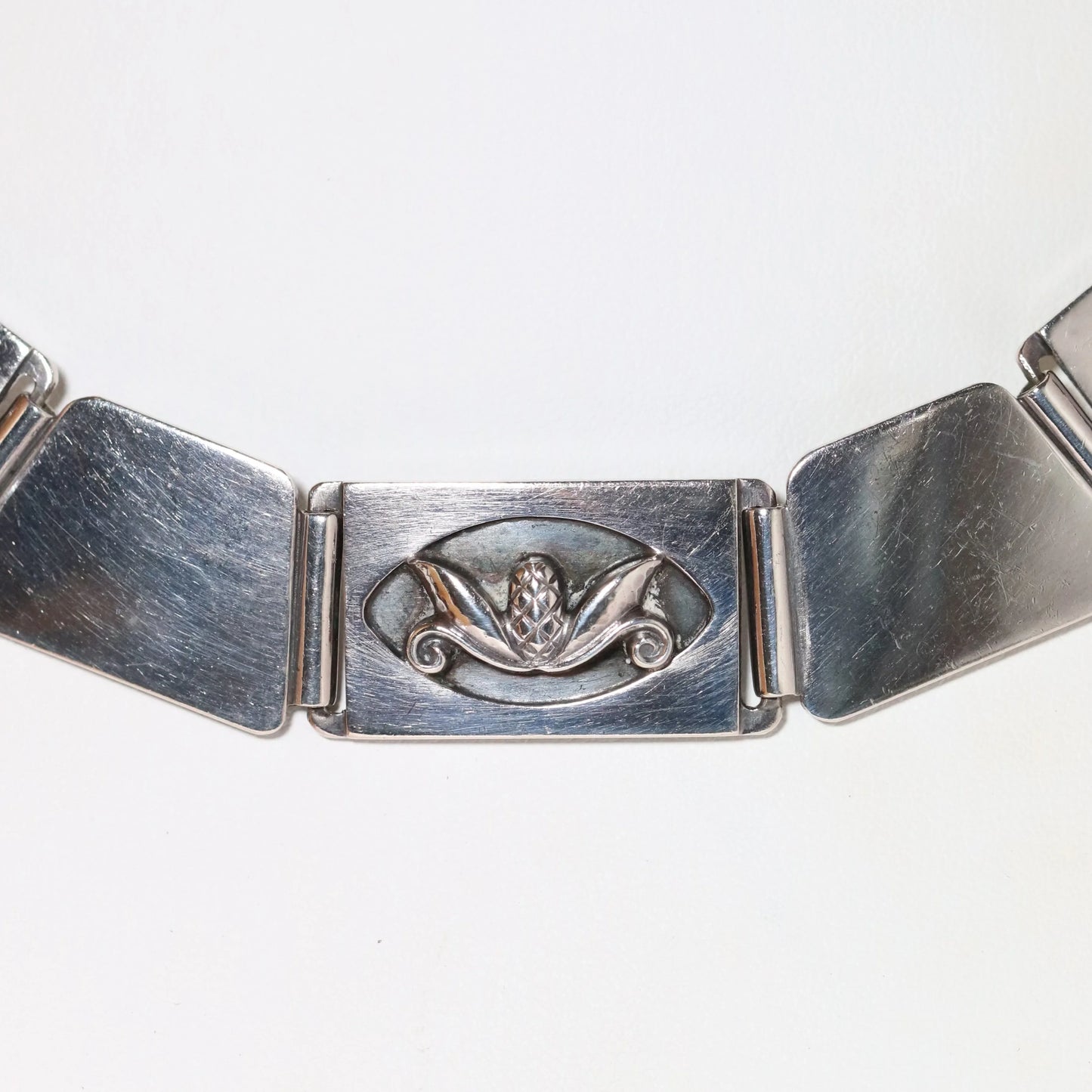 Vintage Georg Jensen Jewelry | La Paglia Pinecone Motif Necklace USA