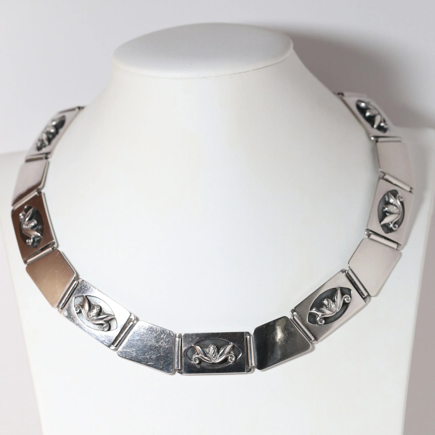 Vintage Georg Jensen Jewelry | La Paglia Pinecone Motif Necklace USA