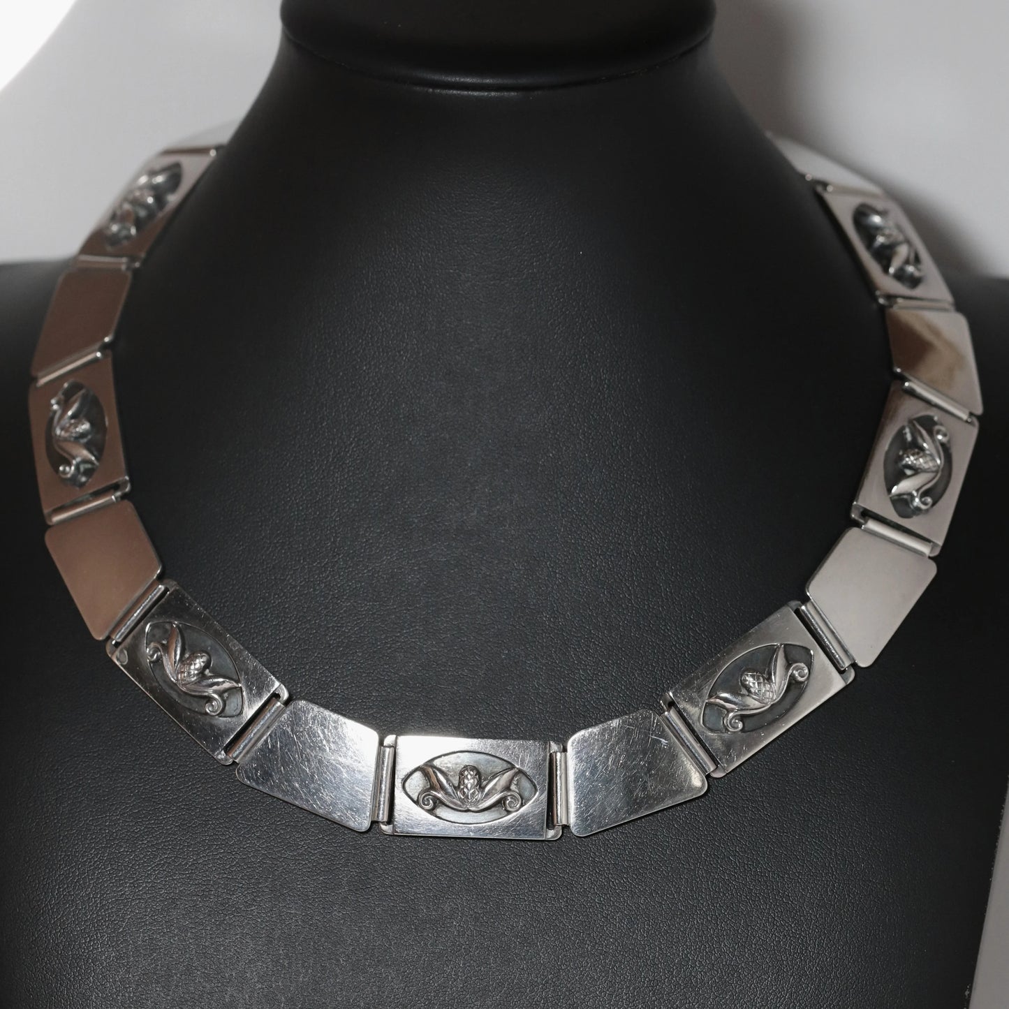 Vintage Georg Jensen Jewelry | La Paglia Pinecone Motif Necklace USA
