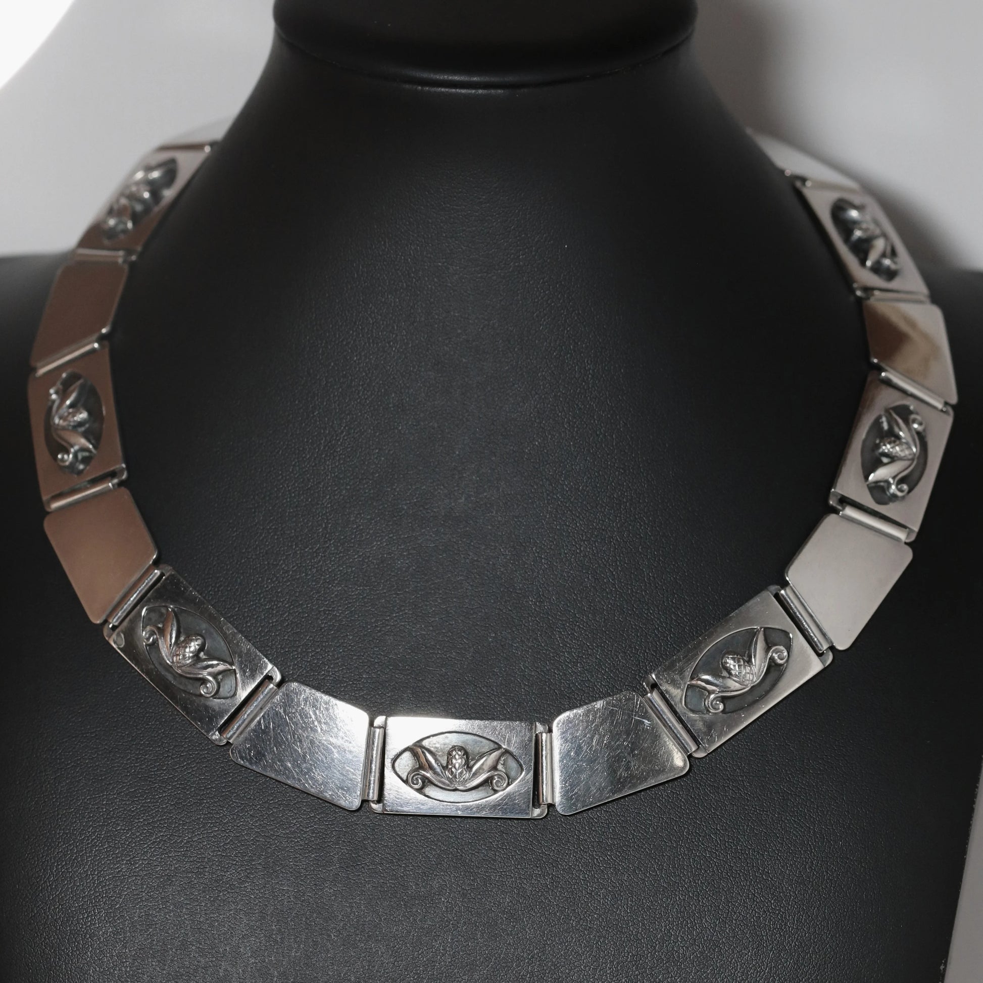 Vintage Georg Jensen Jewelry | La Paglia Pinecone Motif Necklace USA