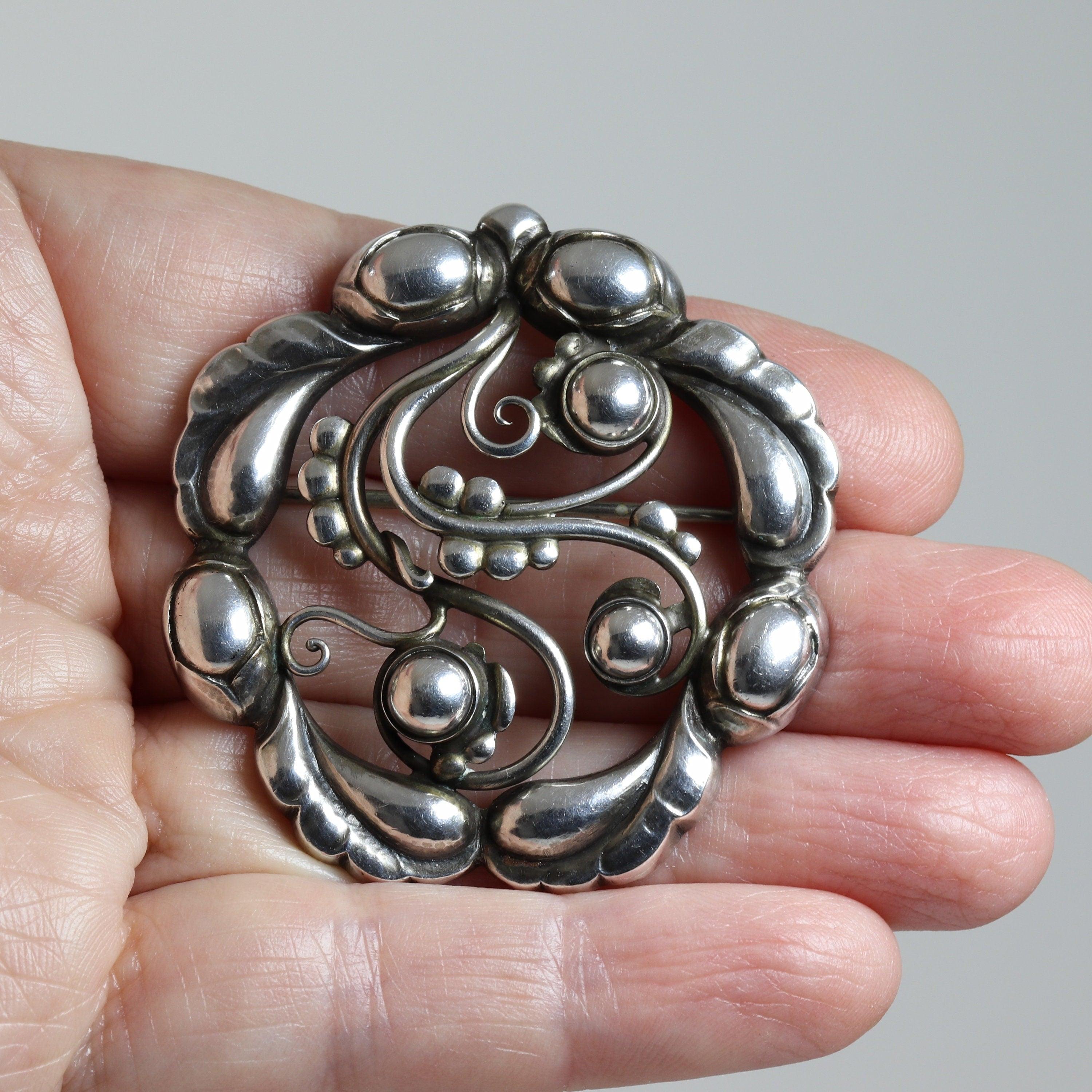 Vintage Georg Jensen Jewelry | Moonlight Blossom Art Nouveau Brooch 15 –  Carmel Fine Silver Jewelry