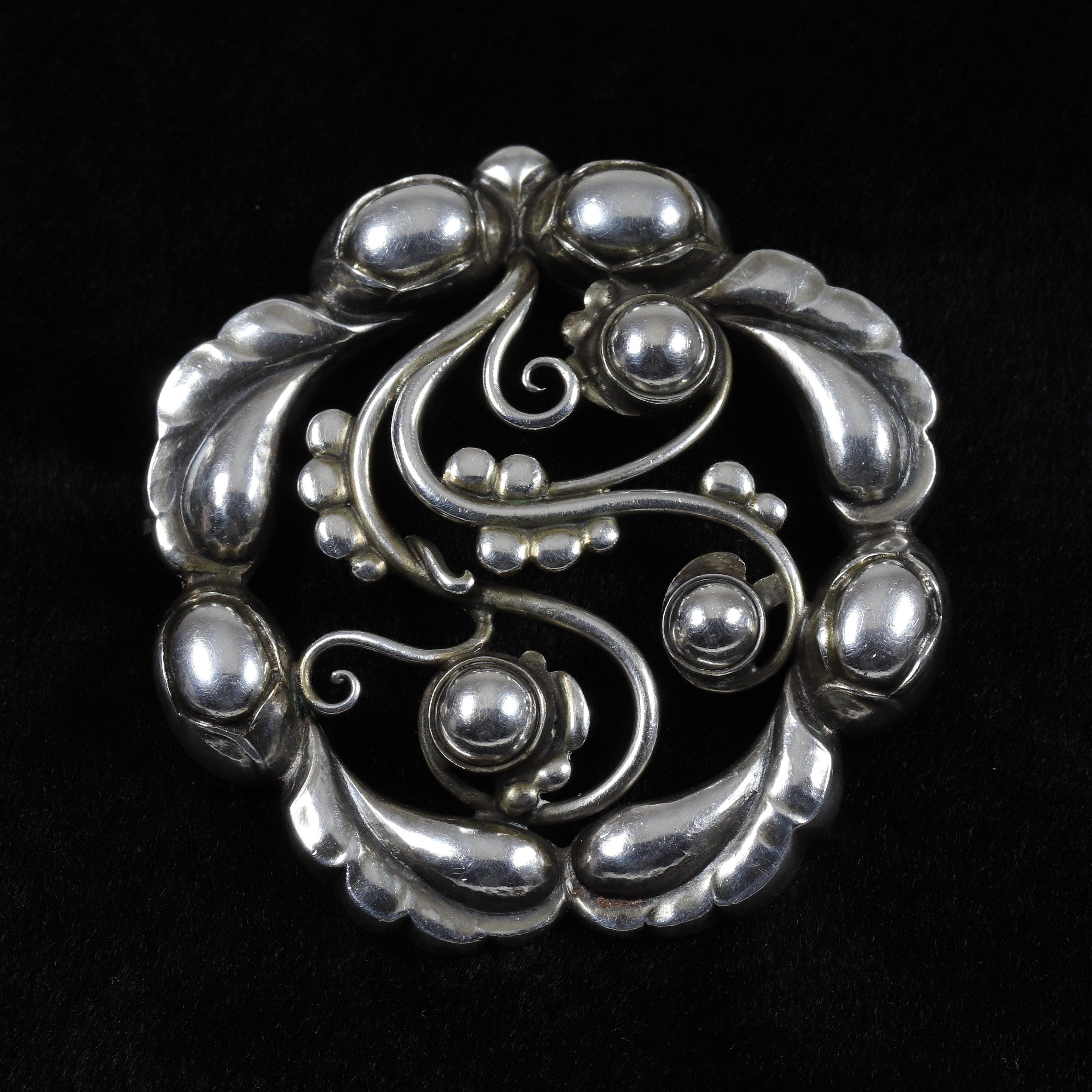 Vintage Georg Jensen Jewelry | Moonlight Blossom Art Nouveau Brooch 15 –  Carmel Fine Silver Jewelry