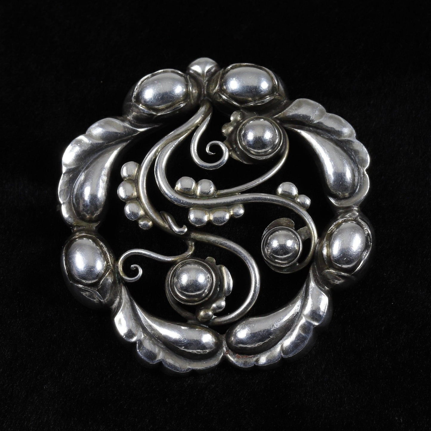 Vintage Georg Jensen Jewelry | Moonlight Blossom Art Nouveau Brooch 159 - Carmel Fine Silver Jewelry