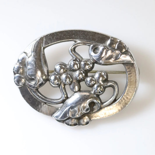 Vintage Georg Jensen Jewelry | Moonlight Grapes Brooch 101 - Carmel Fine Silver Jewelry
