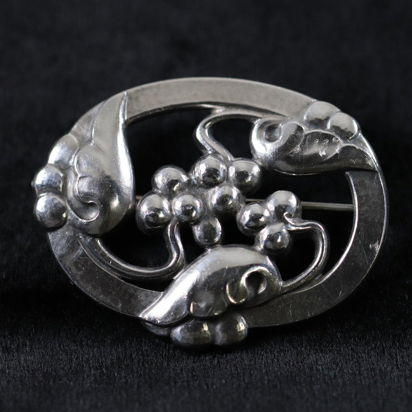 Vintage Georg Jensen Jewelry | Moonlight Grapes Brooch 101 - Carmel Fine Silver Jewelry