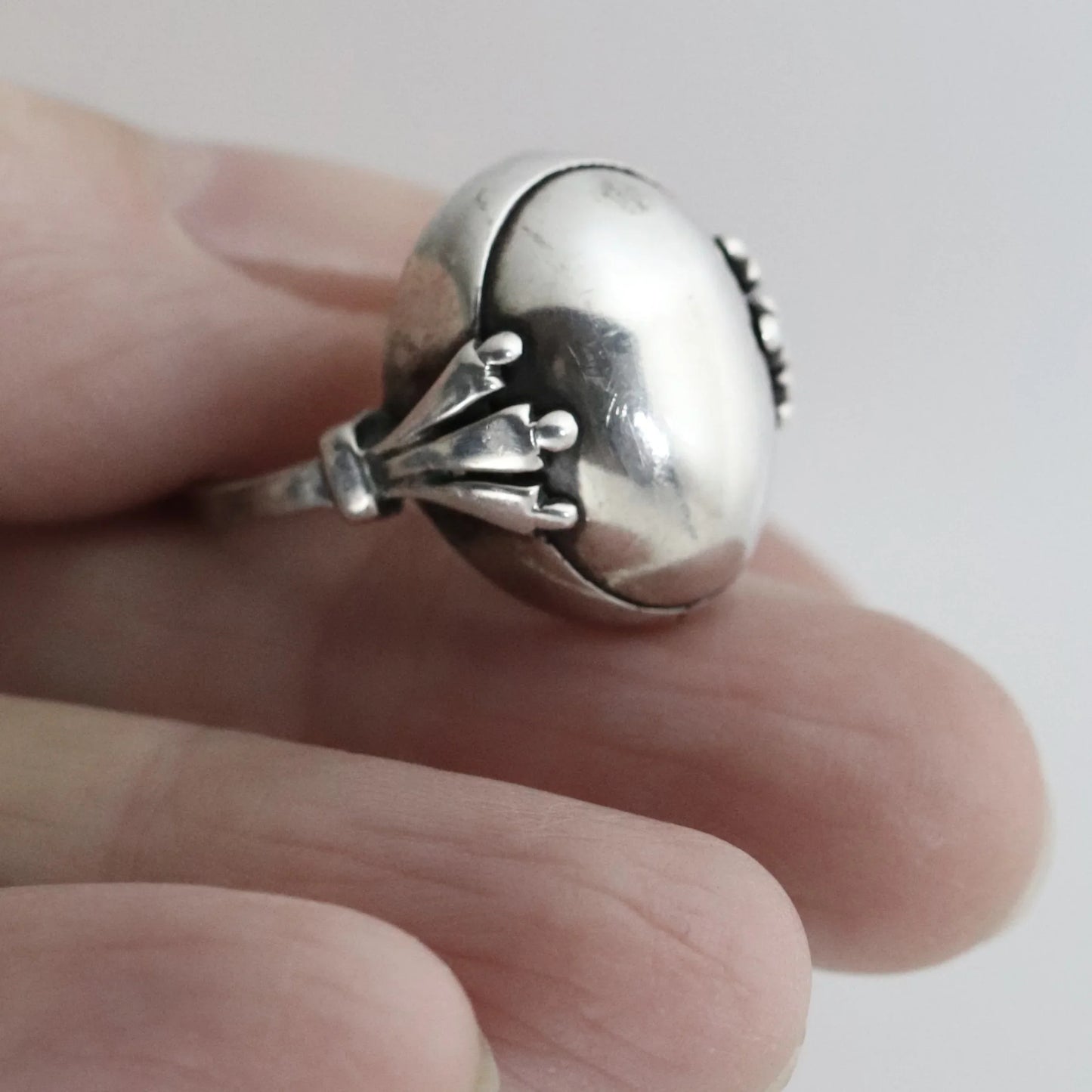 Vintage Georg Jensen Jewelry | Oscar Gundlach-Pedersen Cabochon Ring 51 Denmark - Carmel Fine Silver Jewelry