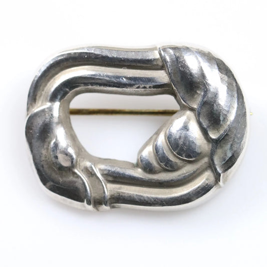 Vintage Georg Jensen Jewelry | Petite Art Nouveau Grape Foliage Brooch 32 - Carmel Fine Silver Jewelry