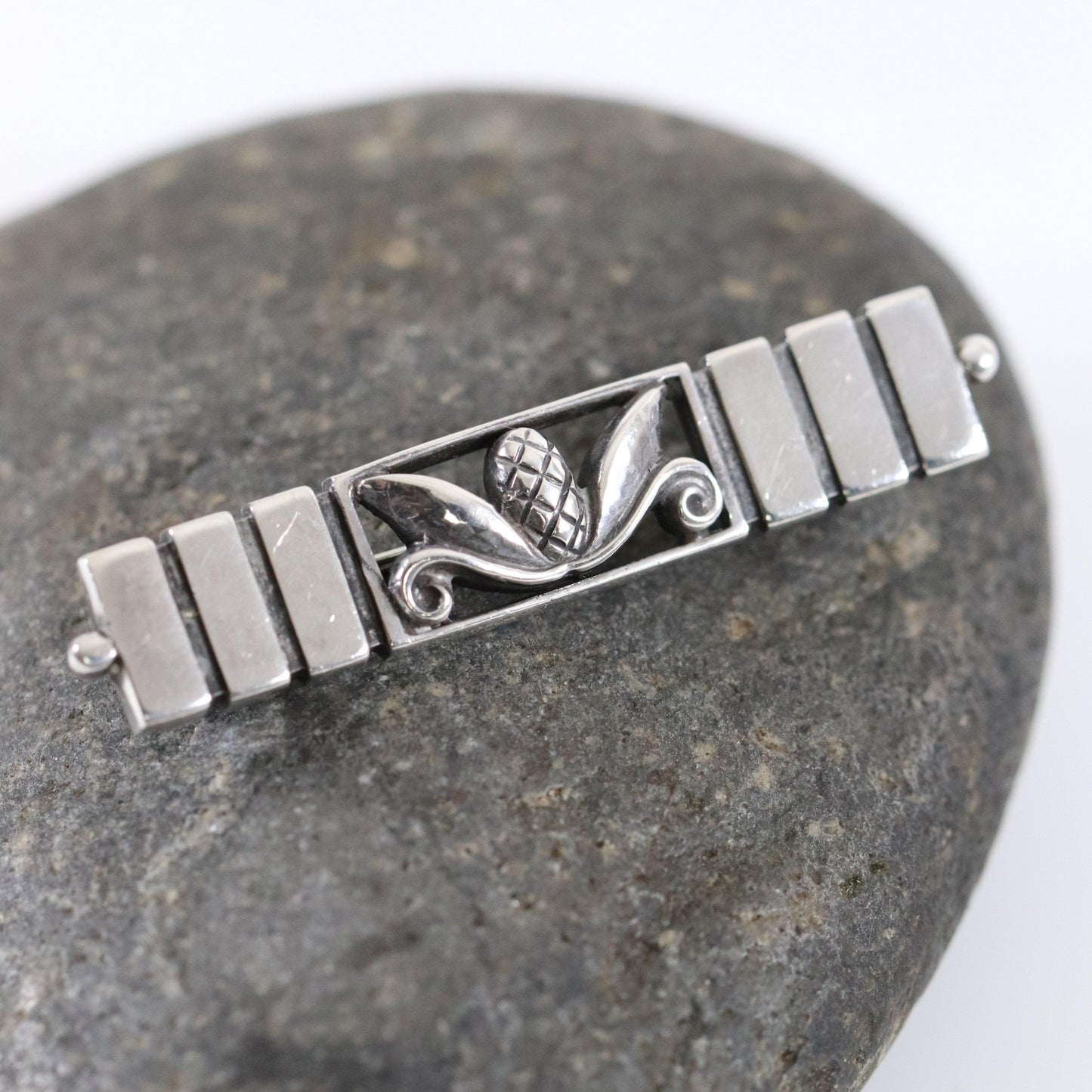 Vintage Georg Jensen Jewelry | Pineapple Acorn Brooch USA - Carmel FSJ