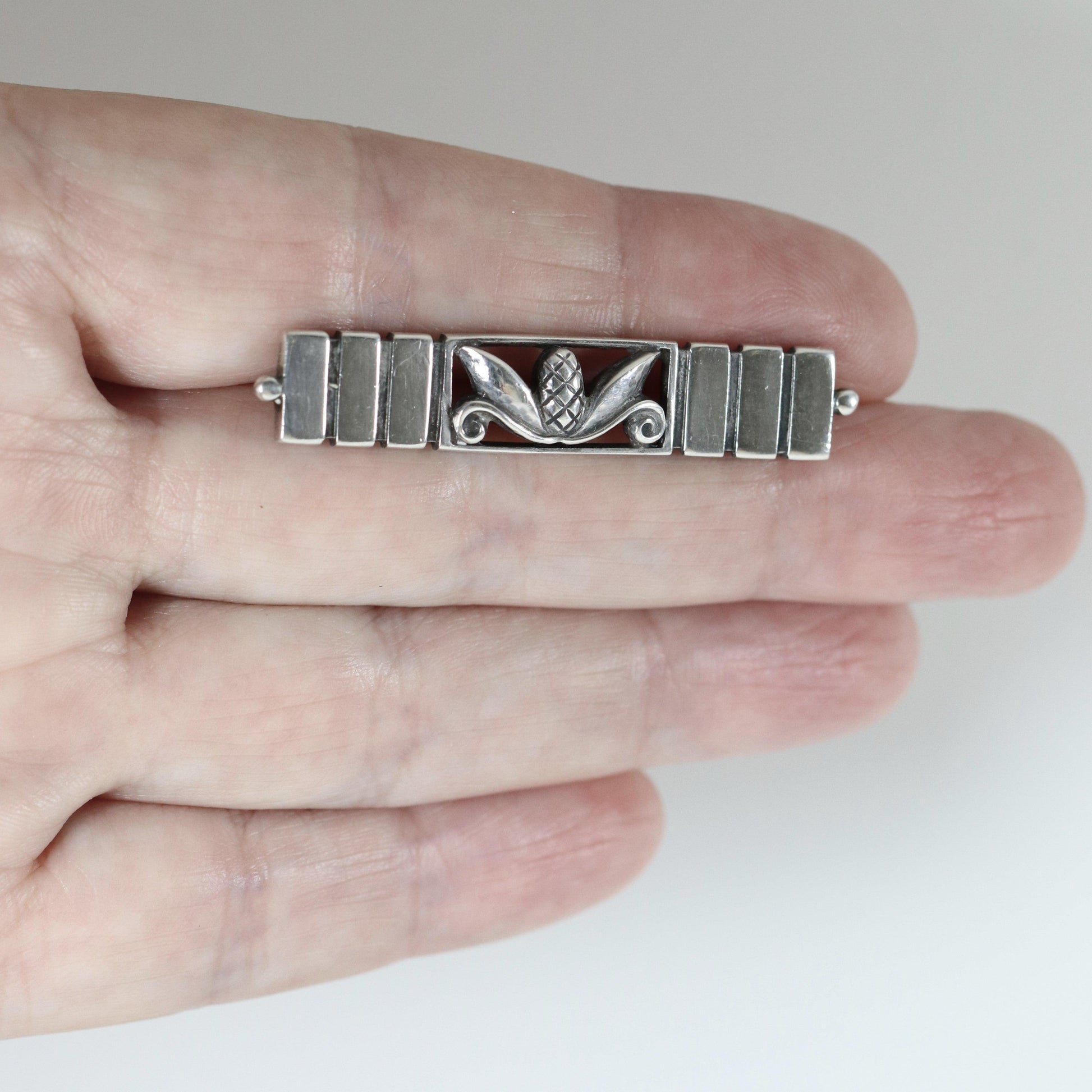 Vintage Georg Jensen Jewelry | Pineapple Acorn Brooch USA - Carmel FSJ