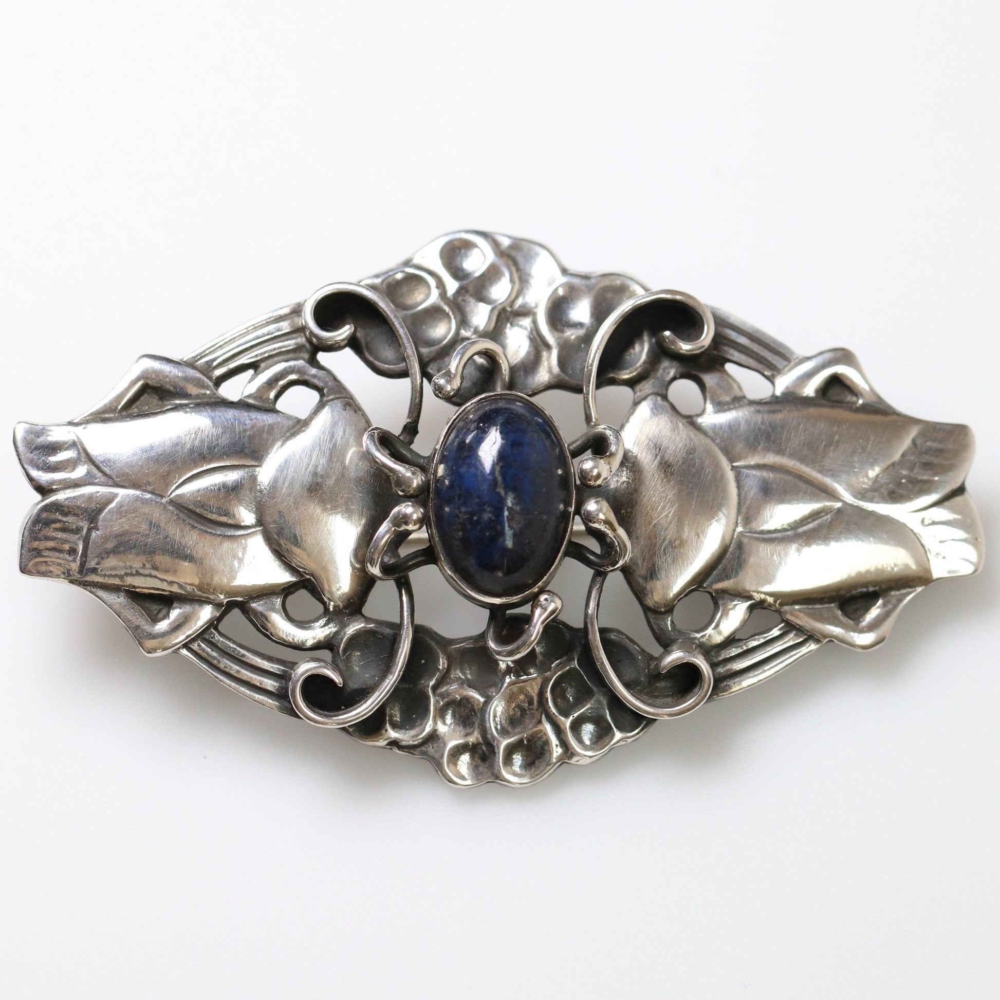 Vintage Georg Jensen Jewelry | Rare Art Nouveau Cicada Bug Brooch 19 - Carmel Fine Silver Jewelry