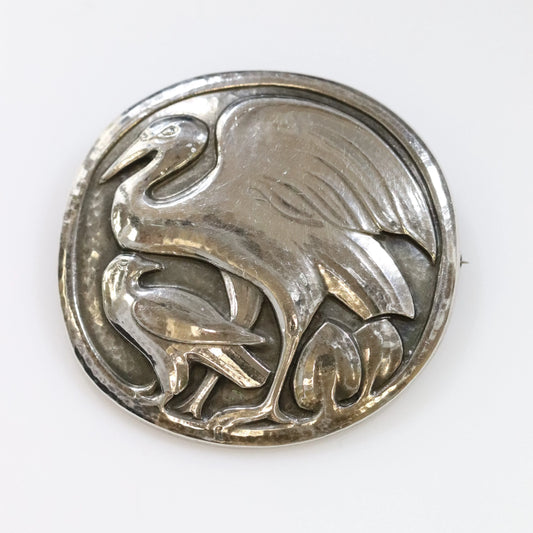 Vintage Georg Jensen Jewelry | Rare Kristian Mohl-Hansen Stork Brooch - Carmel Fine Silver Jewelry