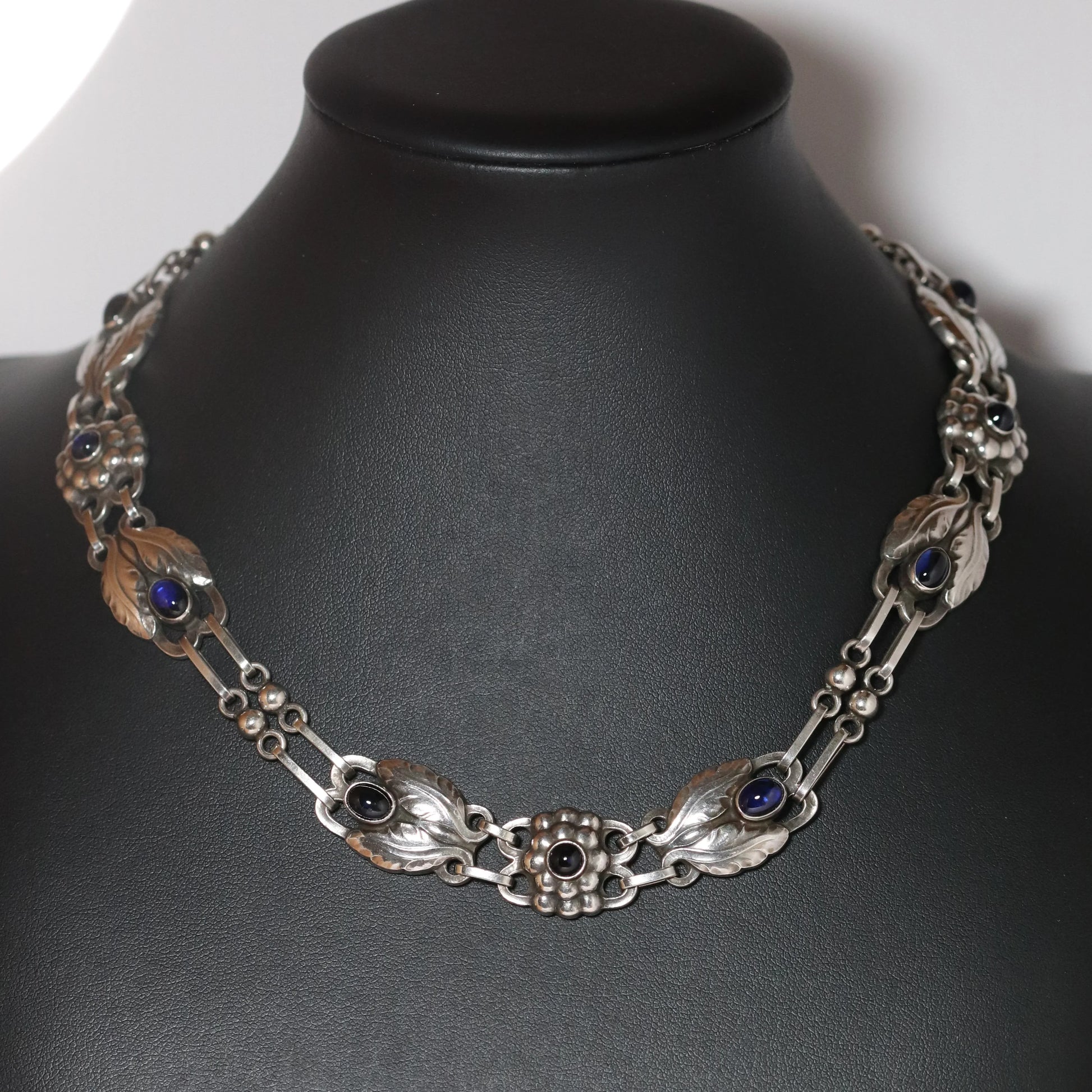 Vintage Georg Jensen Jewelry | Rare Synthetic Sapphire Necklace 1