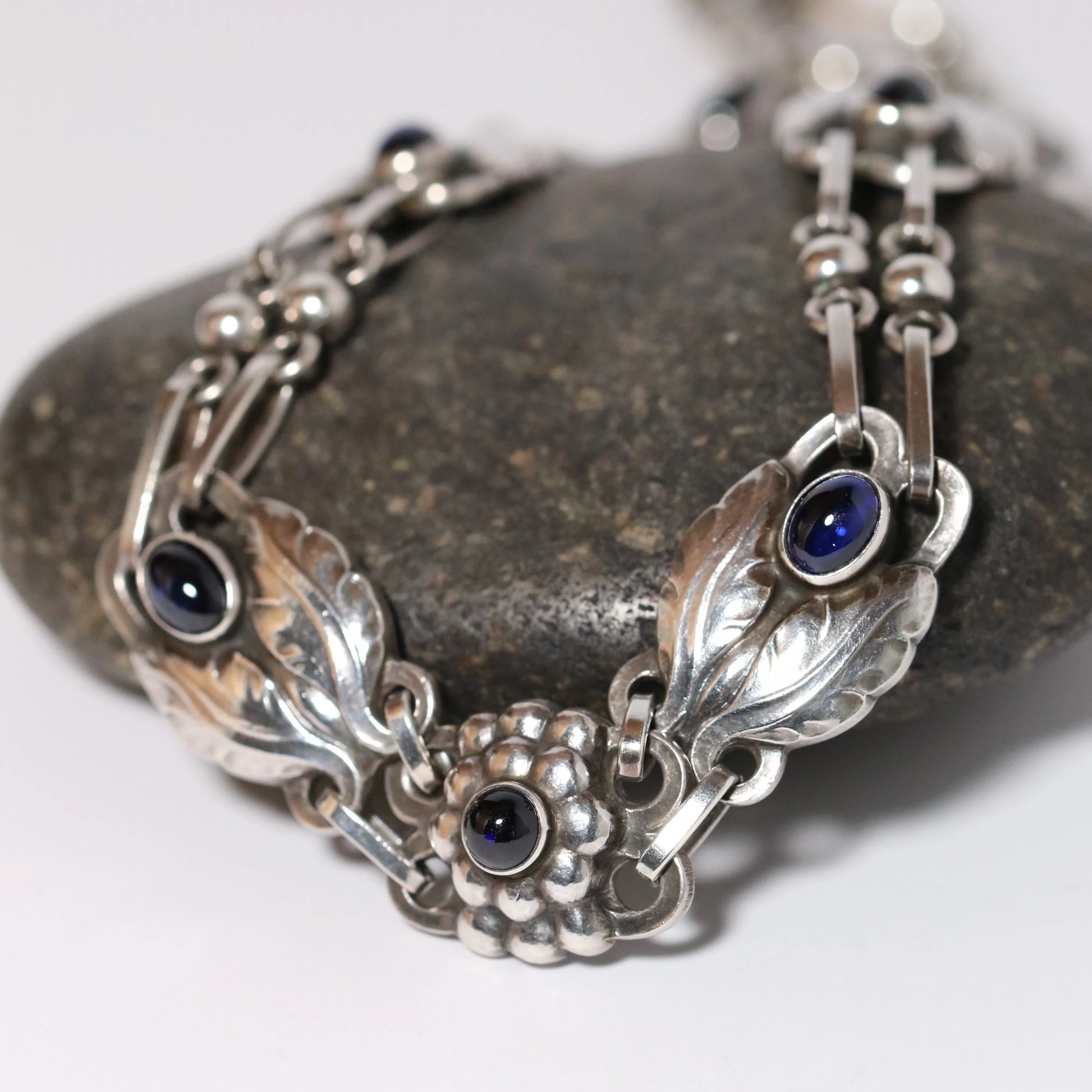 Vintage Georg Jensen Jewelry | Rare Synthetic Sapphire Necklace 1