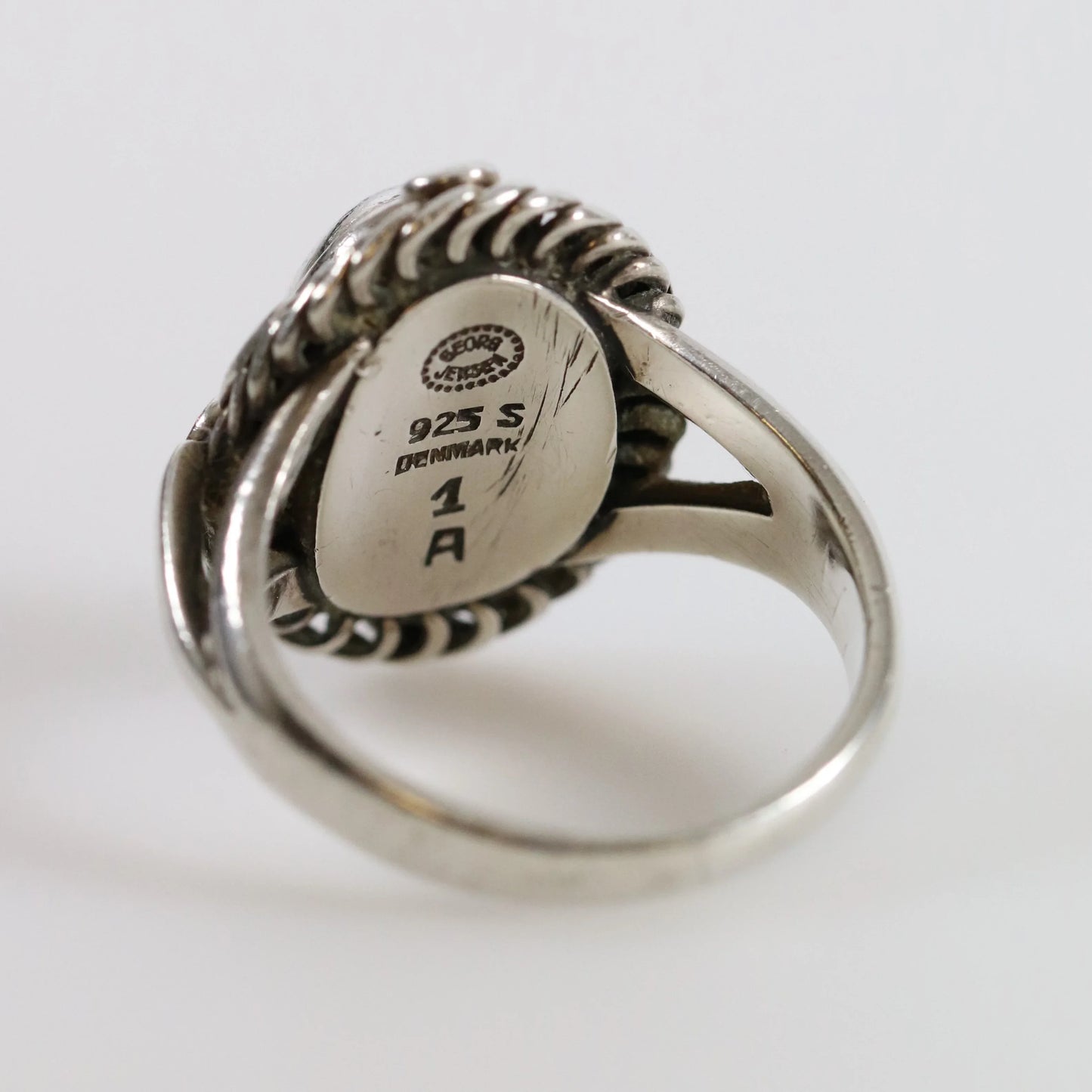 Vintage Georg Jensen Jewelry | Silver Cabochon Ring 1 (US Size 5 1/2) - Carmel Fine Silver Jewelry