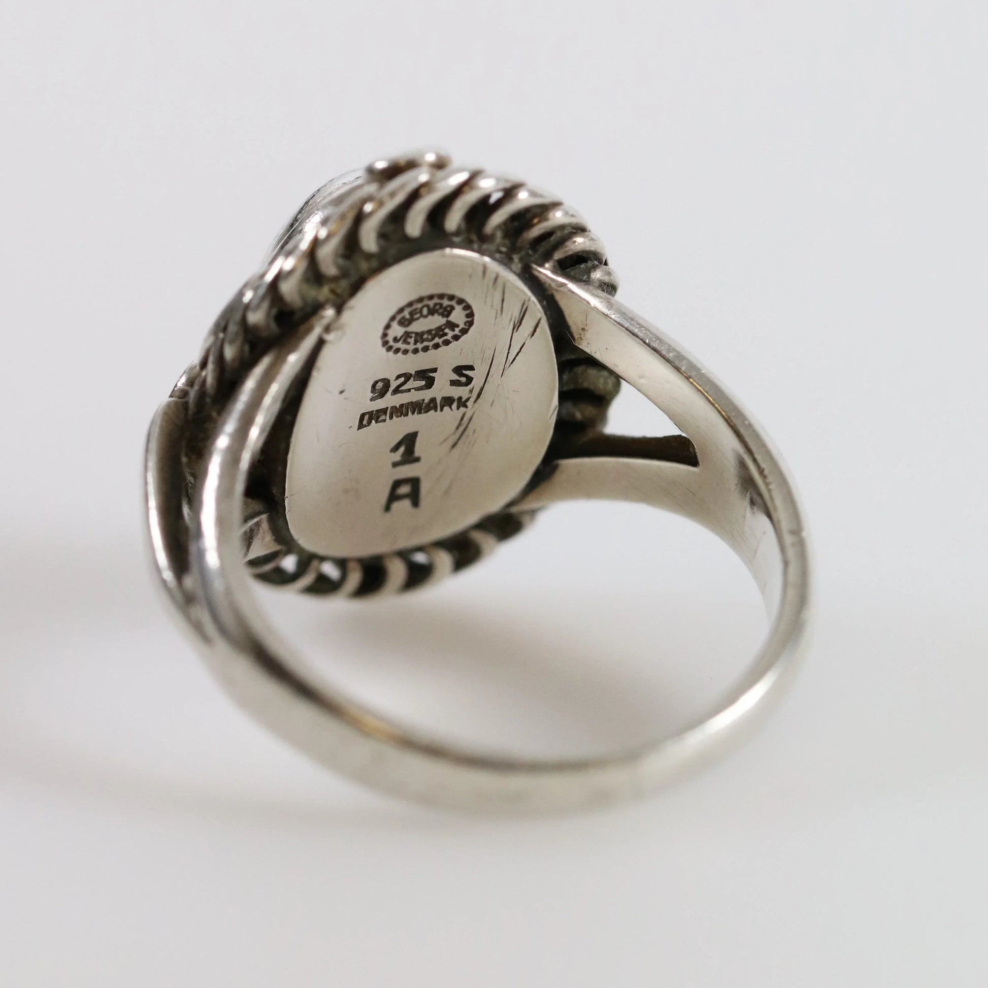Vintage Georg Jensen Jewelry | Silver Cabochon Ring 1 (US Size 5 1/2) - Carmel Fine Silver Jewelry