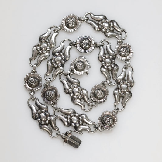 Vintage Georg Jensen Jewelry | Silver Floral Necklace 10 - Carmel Fine Silver Jewelry