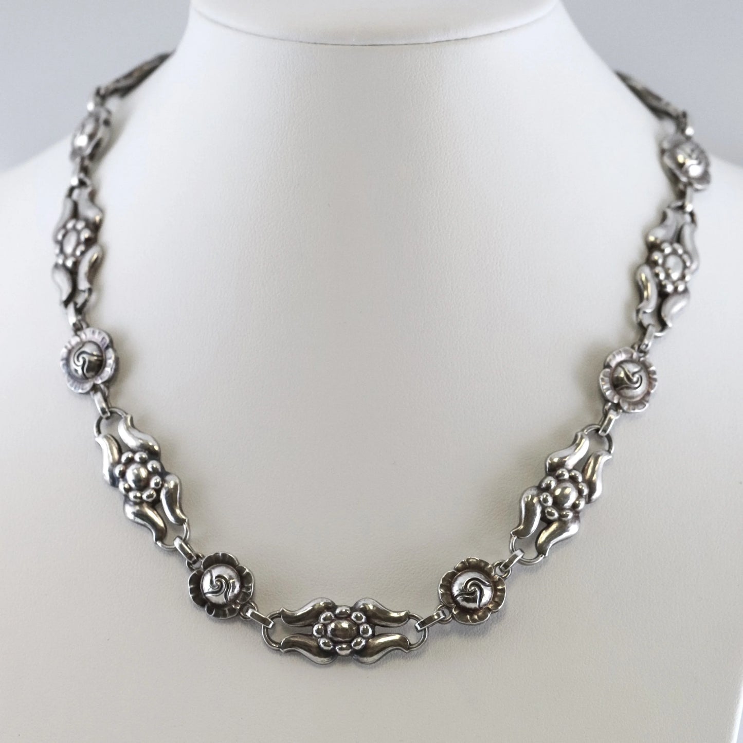 Vintage Georg Jensen Jewelry | Silver Floral Necklace 10 - Carmel Fine Silver Jewelry