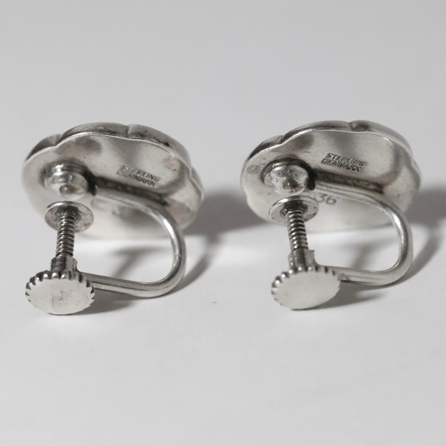 Vintage Georg Jensen Jewelry | Sterling Silver Floral Earrings 36 Denmark - Carmel Fine Silver Jewelry