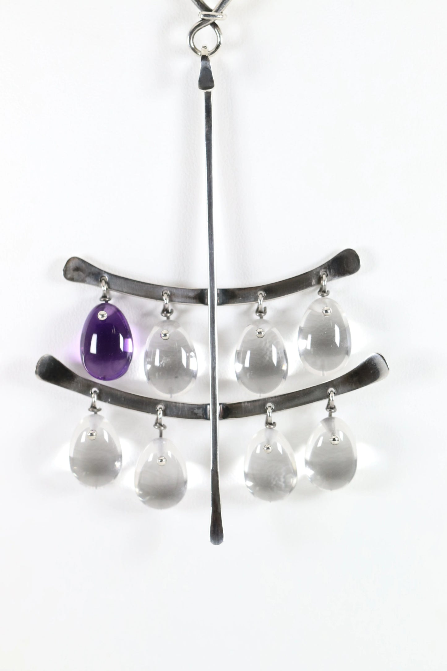Vintage Georg Jensen Jewelry | Vivianna Torun Multi-Tiered Quartz Necklace 135 Denmark - Carmel Fine Silver Jewelry