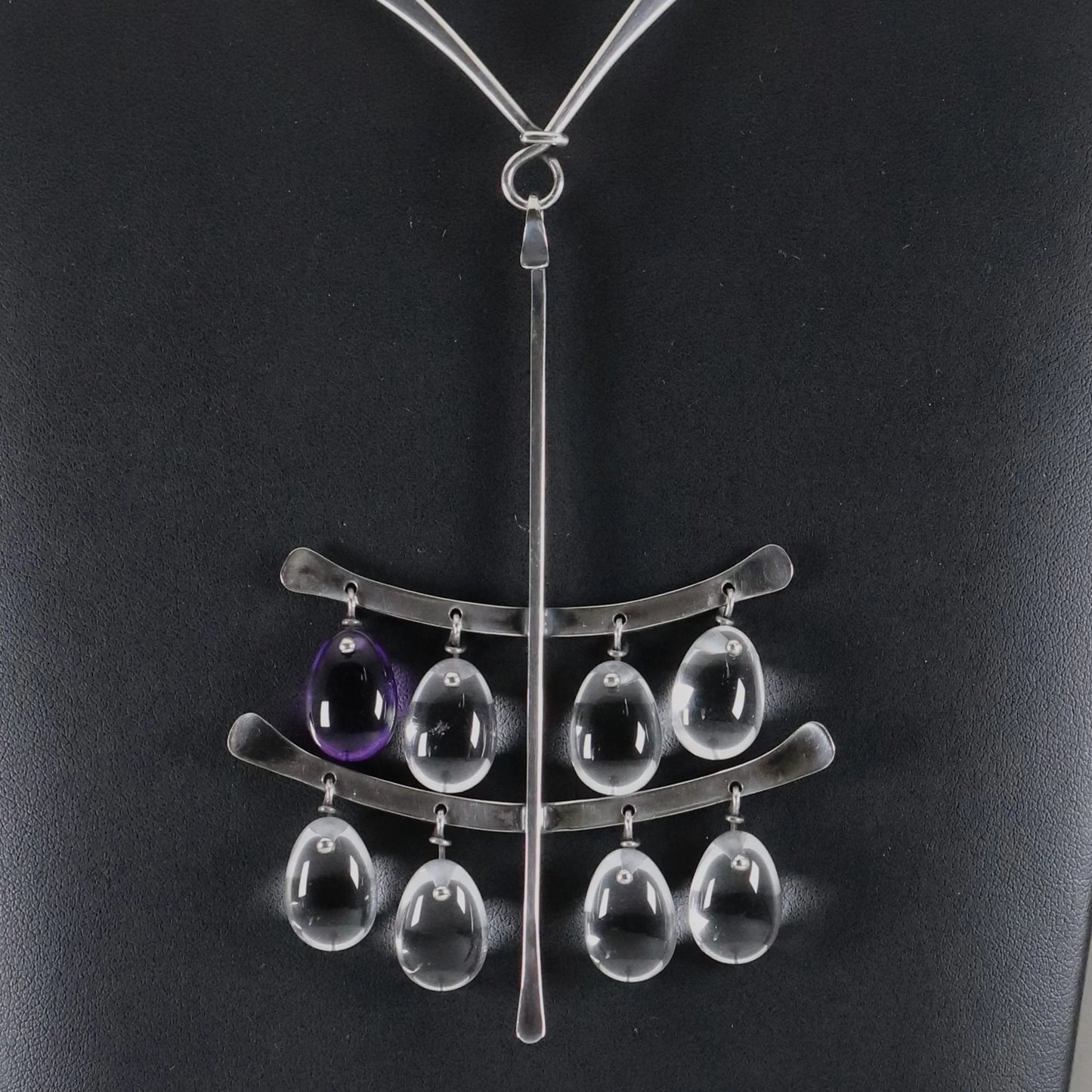 Vintage Georg Jensen Jewelry | Vivianna Torun Multi-Tiered Quartz Necklace 135 Denmark - Carmel Fine Silver Jewelry