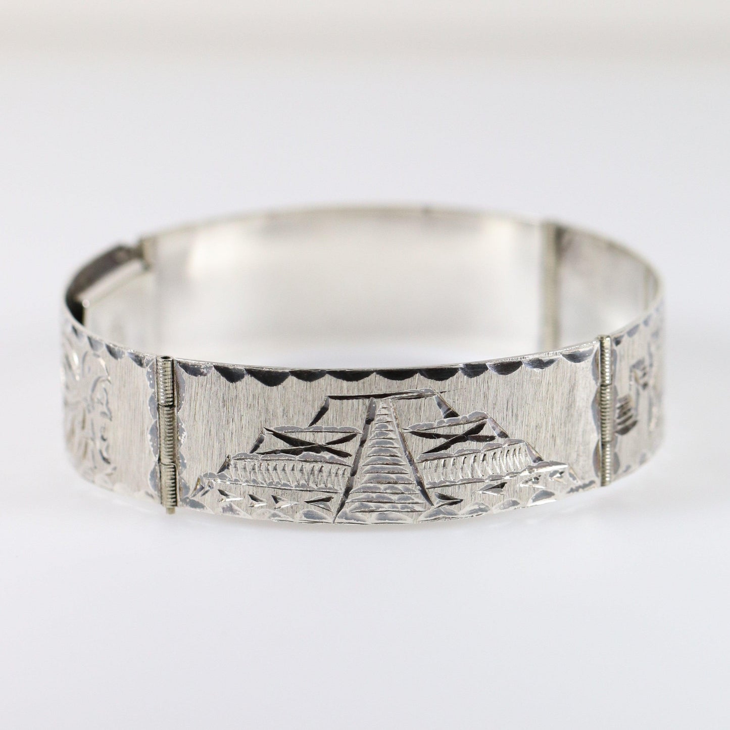 Vintage Handcrafted Silver Jewelry | Etched Sterling Silver Bangle - Carmel Fine Silver Jewelry