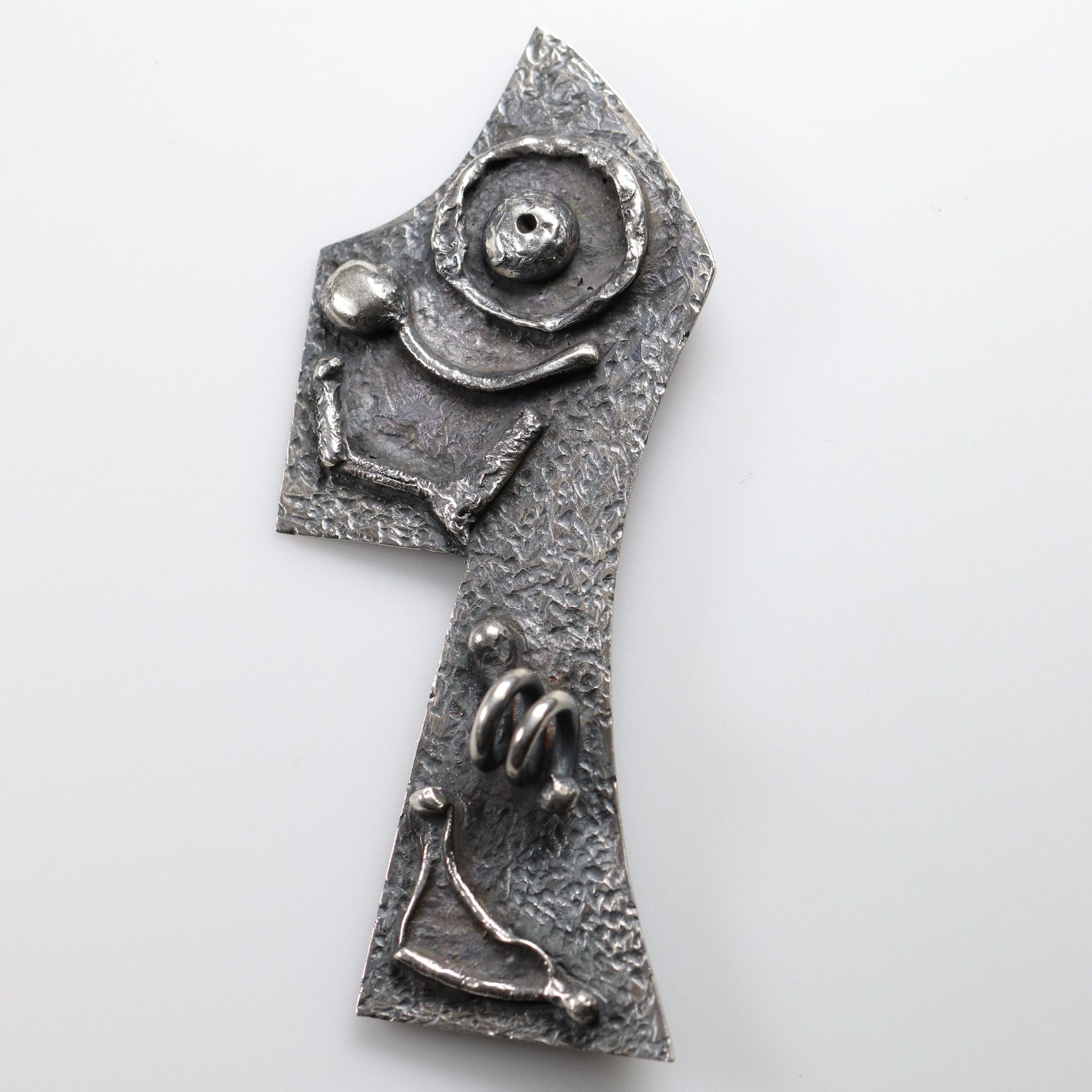 Vintage Handcrafted Silver Jewelry | James Parker Brutalist Brooch - Carmel Fine Silver Jewelry