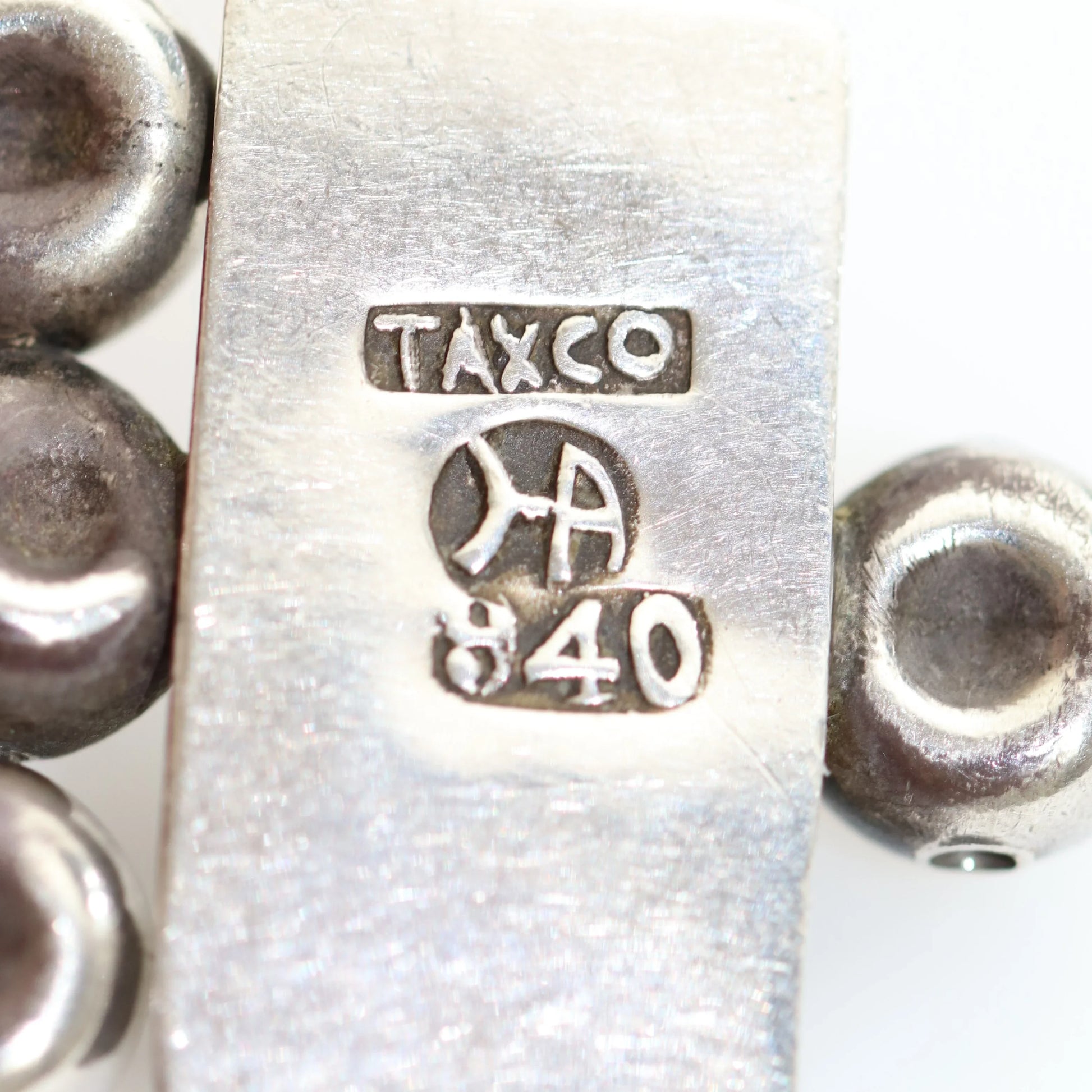 Vintage Hector Aguilar Jewelry | Ball and Bar Panel Bracelet 940 Mexico - Carmel Fine Silver Jewelry