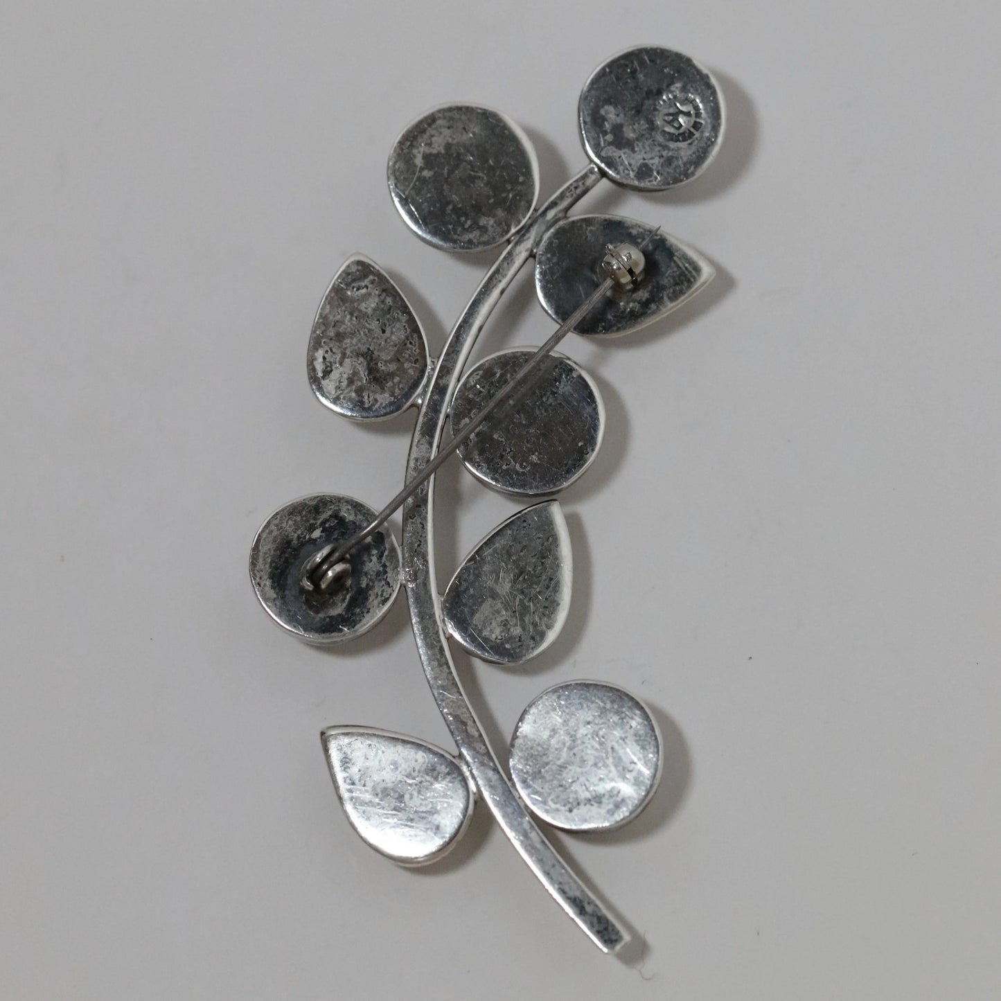 Vintage Hector Aguilar Jewelry | Berry and Leaf Brooch Taxco Mexico - Carmel Fine Silver Jewelry