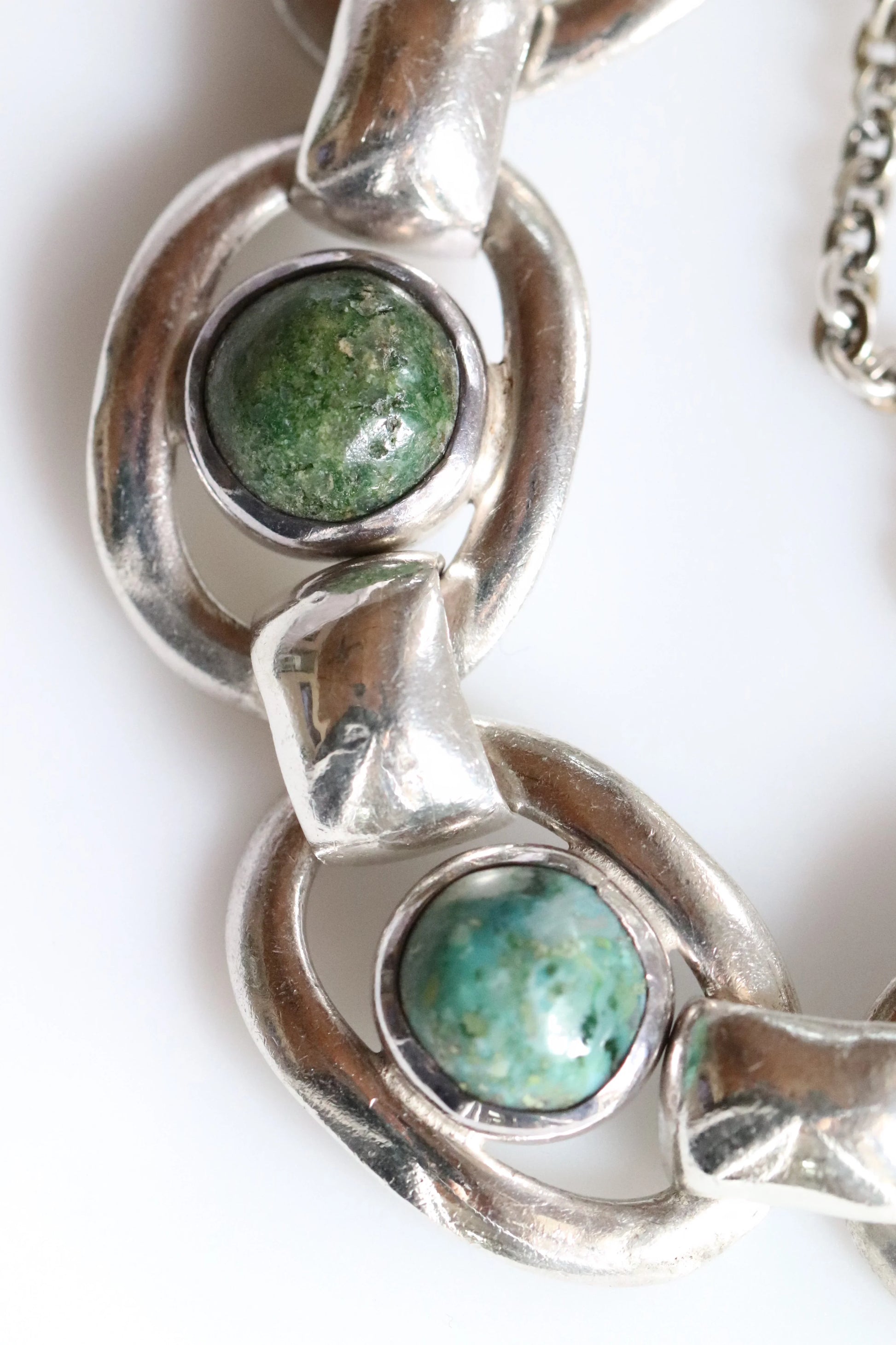 Vintage Hector Aguilar Jewelry | Hector Aguilar Modernist Azurite Bracelet 940 Mexico - Carmel Fine Silver Jewelry