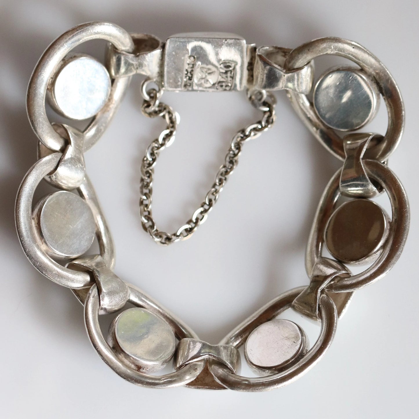 Vintage Hector Aguilar Jewelry | Hector Aguilar Modernist Azurite Bracelet 940 Mexico - Carmel Fine Silver Jewelry