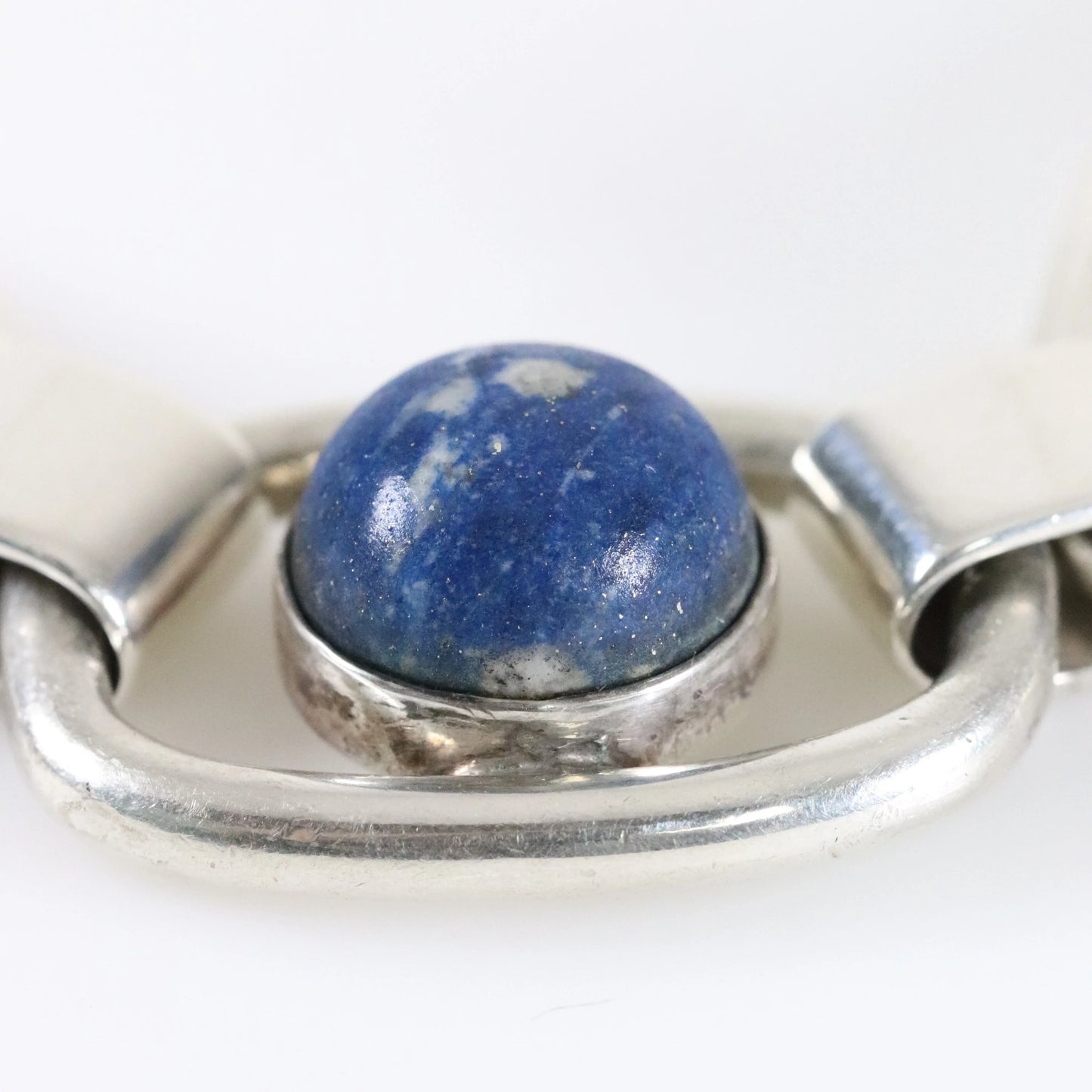 Vintage Hector Aguilar Jewelry | Modernist Lapis Lazuli Bracelet 940 Mexico - Carmel Fine Silver Jewelry
