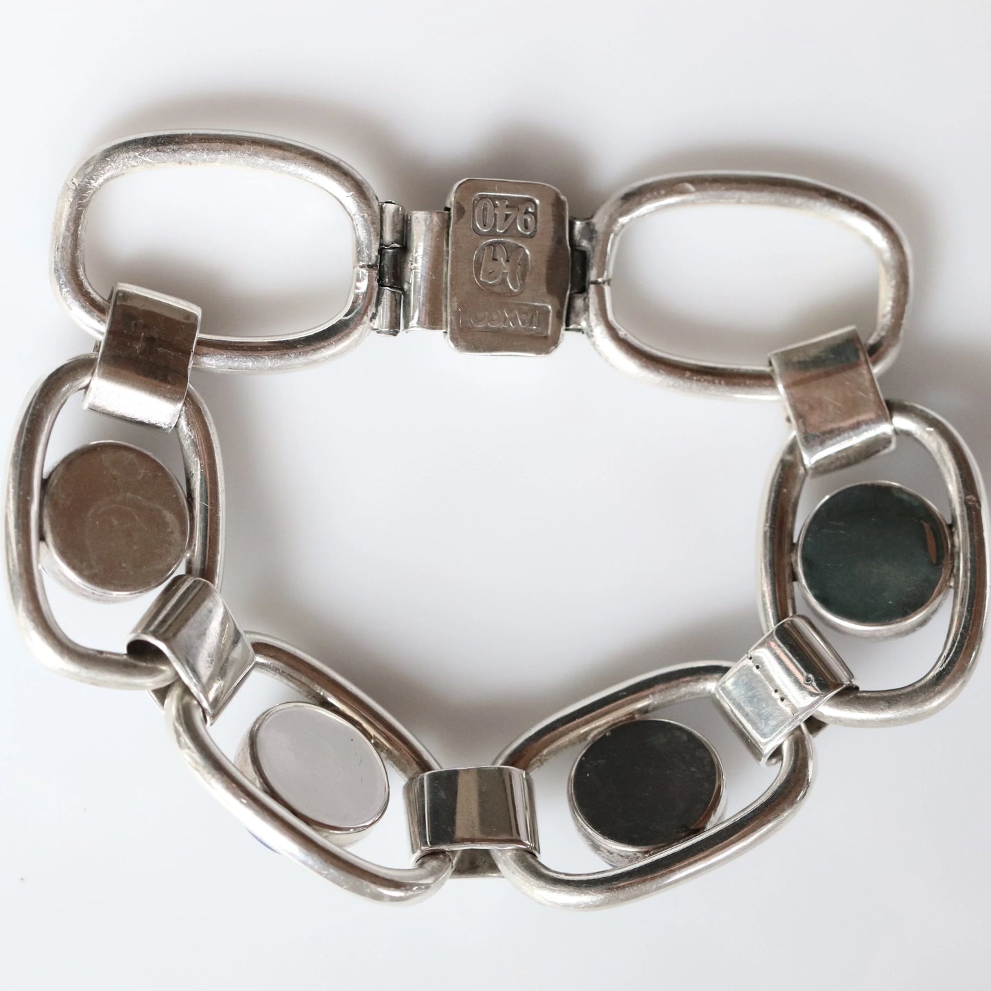 Vintage Hector Aguilar Jewelry | Modernist Lapis Lazuli Bracelet 940 Mexico - Carmel Fine Silver Jewelry