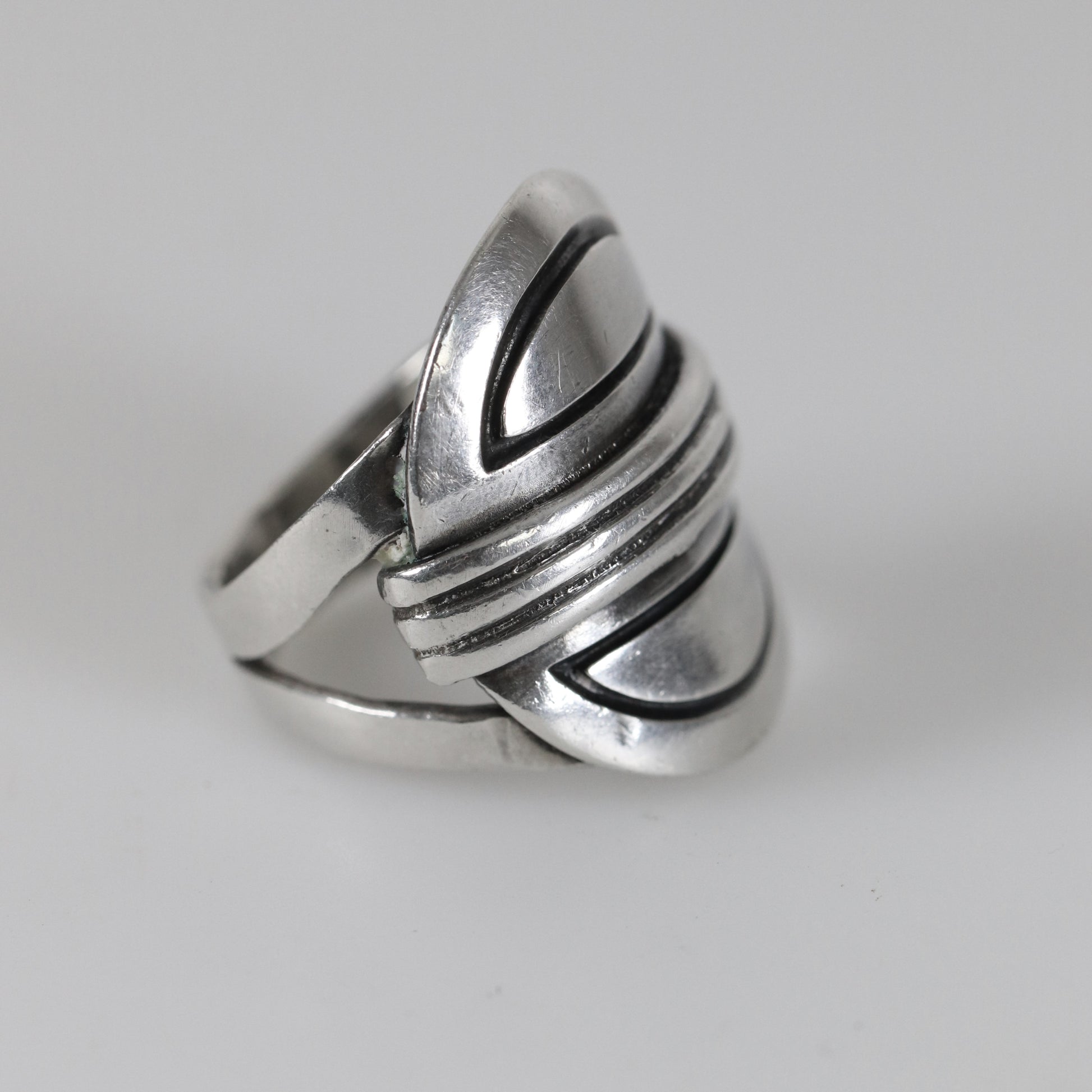 Vintage Hector Aguilar Jewelry | Modernist Sterling Silver Ring Mexico - Carmel FSJ