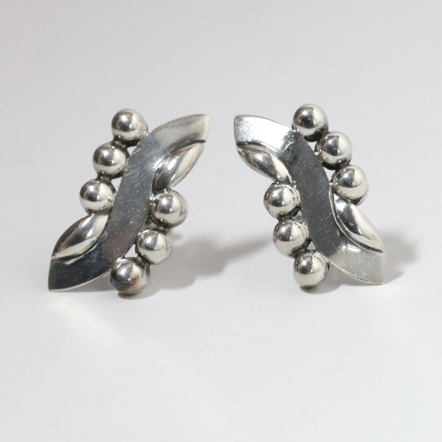 Vintage Hector Aguilar Jewelry | Ribbon and Bead Earrings Mexico - Carmel Fine Silver Jewelry