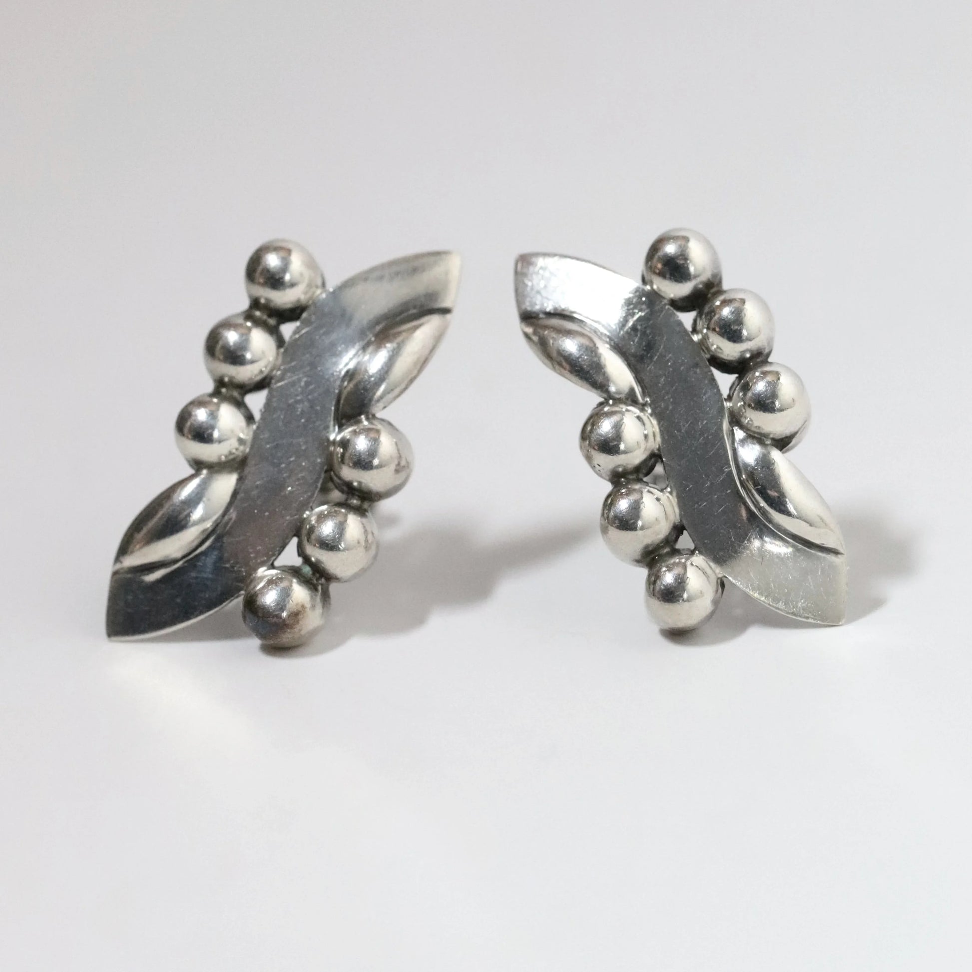 Vintage Hector Aguilar Jewelry | Ribbon and Bead Earrings Mexico - Carmel Fine Silver Jewelry