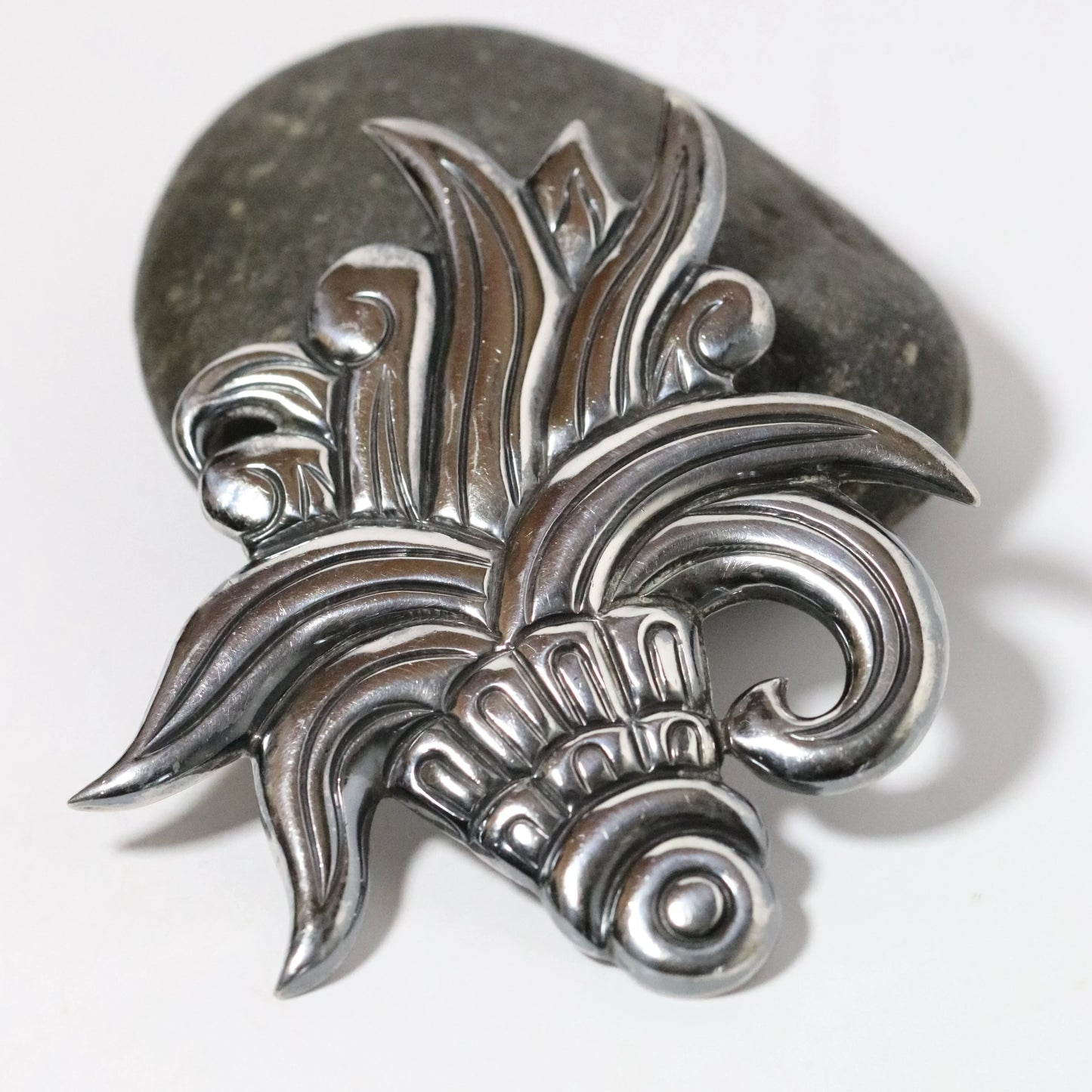 Vintage Hector Aguilar Jewelry | Sterling Silver Floral Statement Brooch 940 Silver Taxco Mexico - Carmel Fine Silver Jewelry