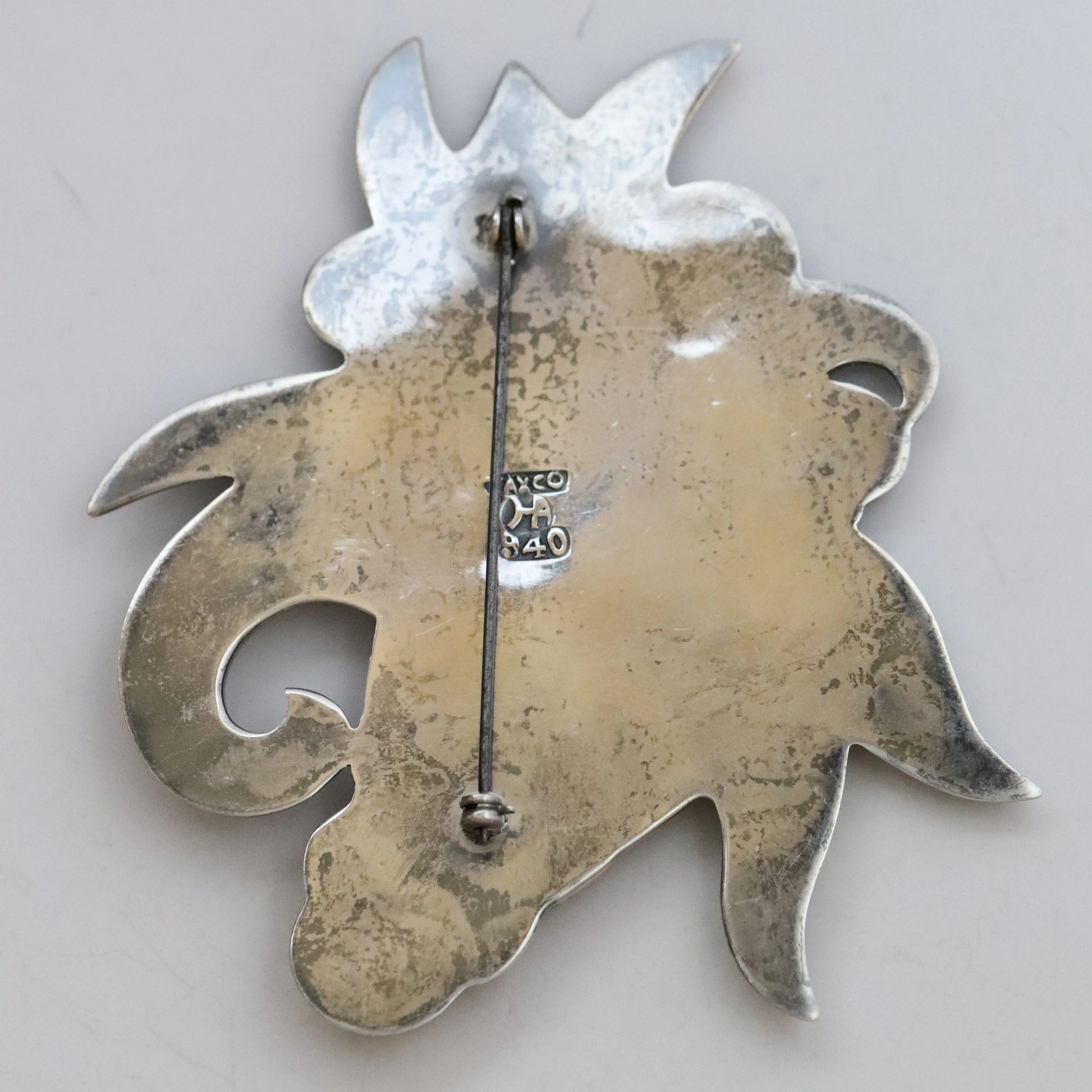 Vintage Hector Aguilar Jewelry | Sterling Silver Floral Statement Brooch 940 Silver Taxco Mexico - Carmel Fine Silver Jewelry