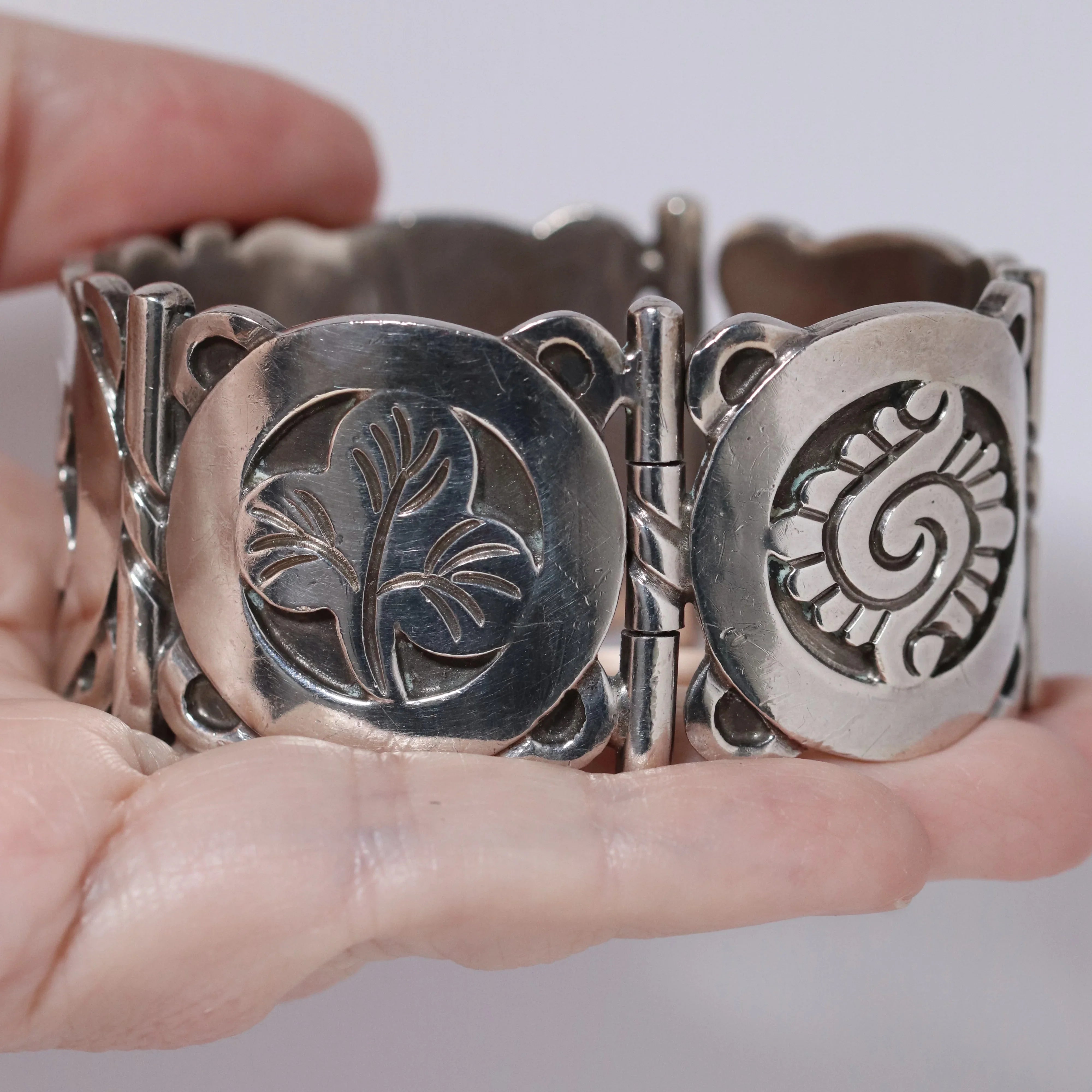 Vintage Hector Aguilar Taxco Panel Bracelet - Carmel Fine Silver