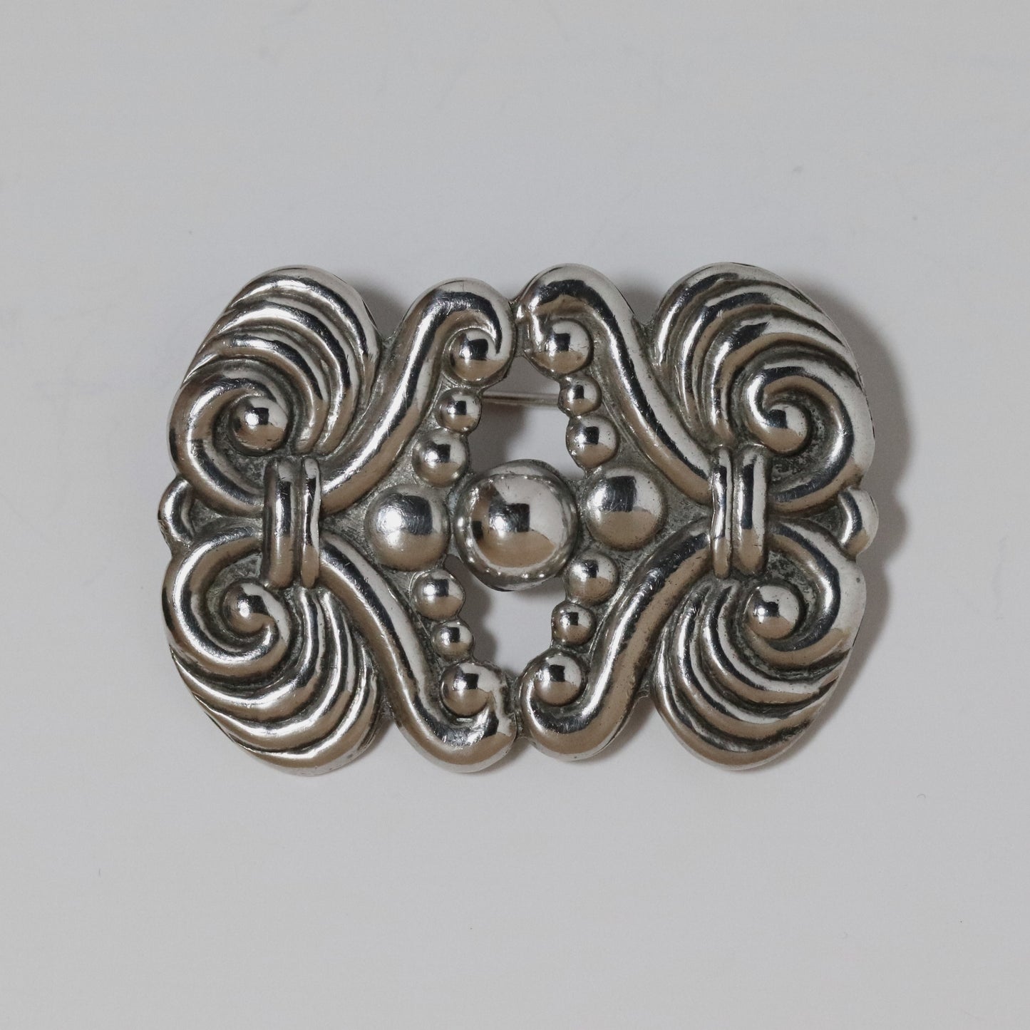 Vintage Los Castillo Jewelry | Ornate Solid Silver Brooch Taxco Mexico - Carmel FSJ