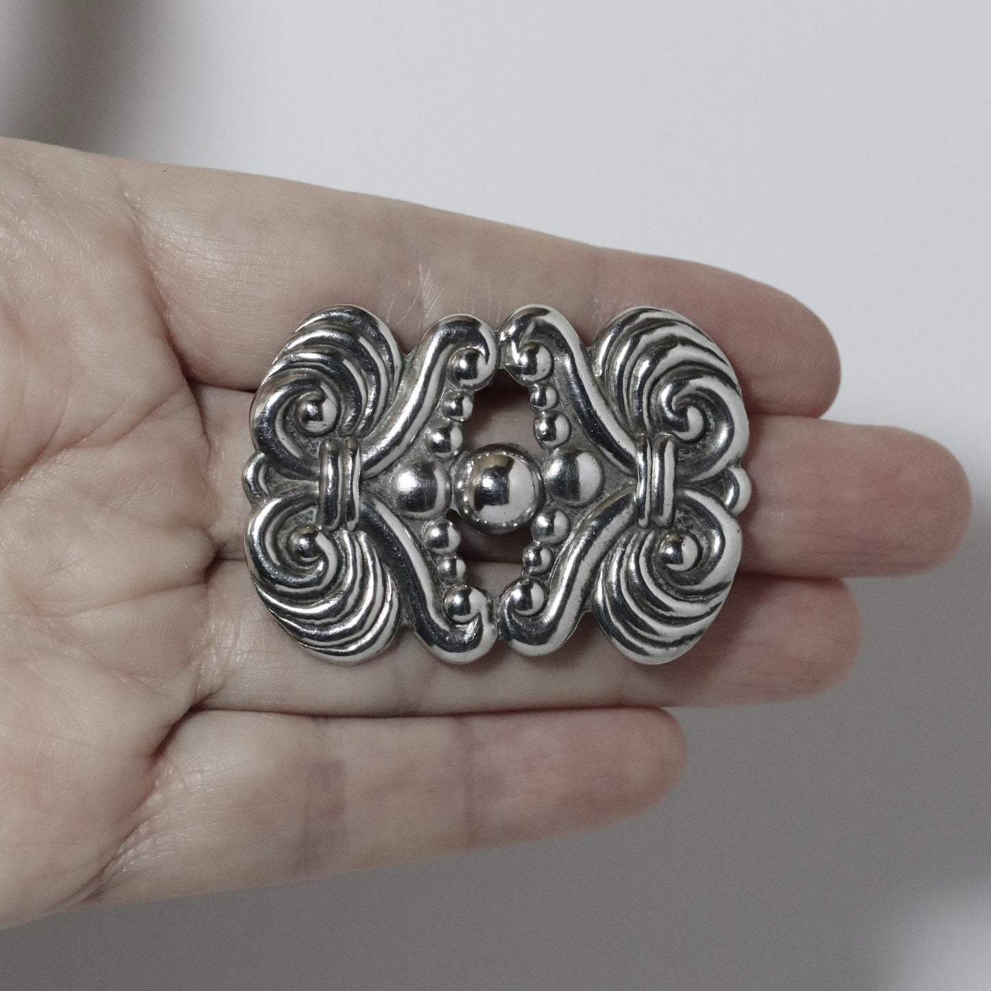 Vintage Los Castillo Jewelry | Ornate Solid Silver Brooch Taxco Mexico - Carmel FSJ