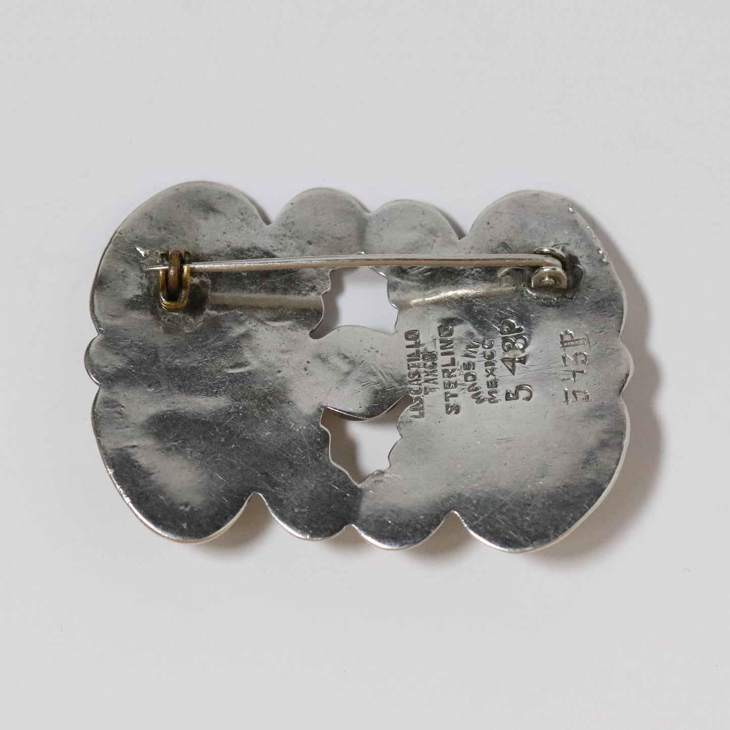 Vintage Los Castillo Jewelry | Ornate Solid Silver Brooch Taxco Mexico - Carmel FSJ