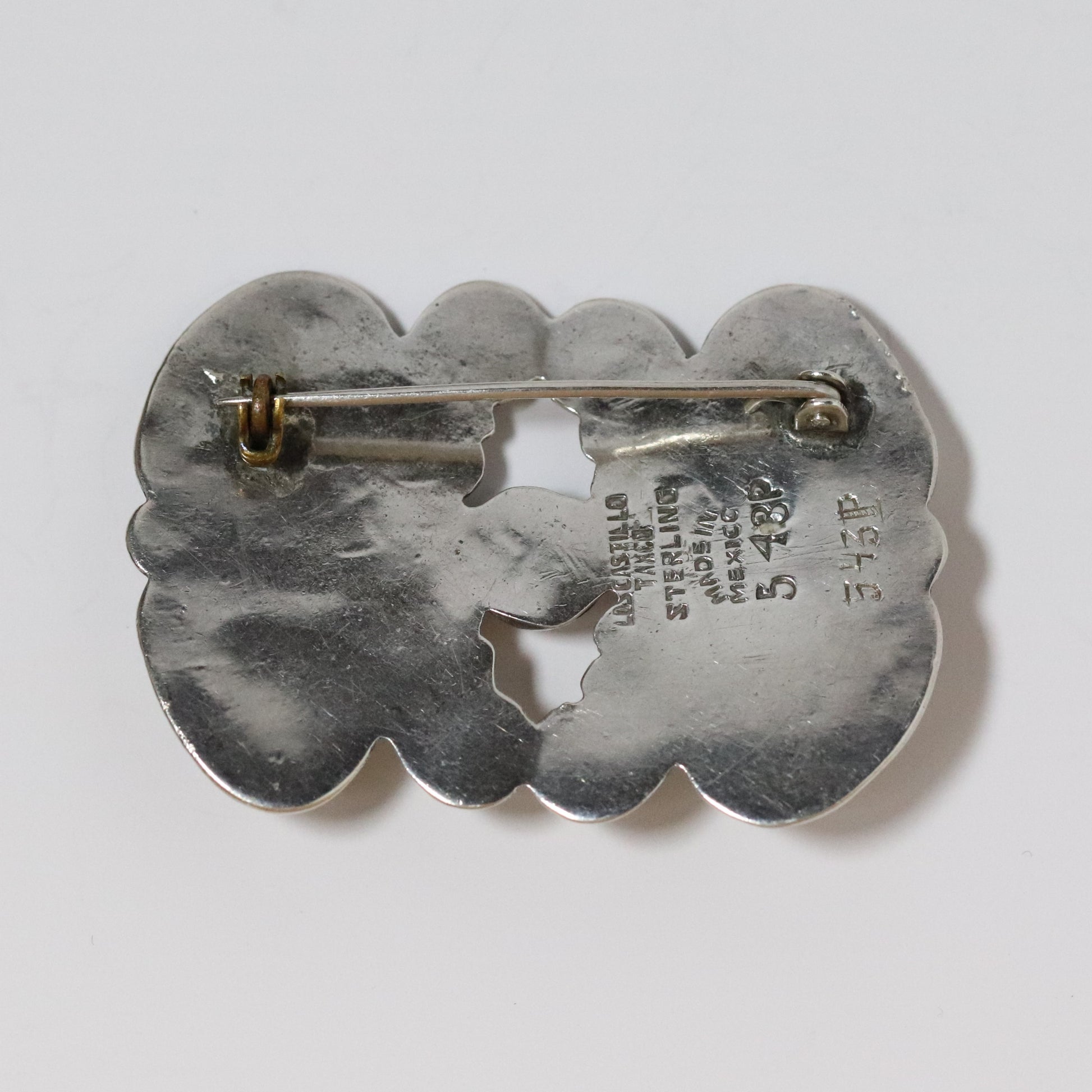 Vintage Los Castillo Jewelry | Ornate Solid Silver Brooch Taxco Mexico - Carmel FSJ