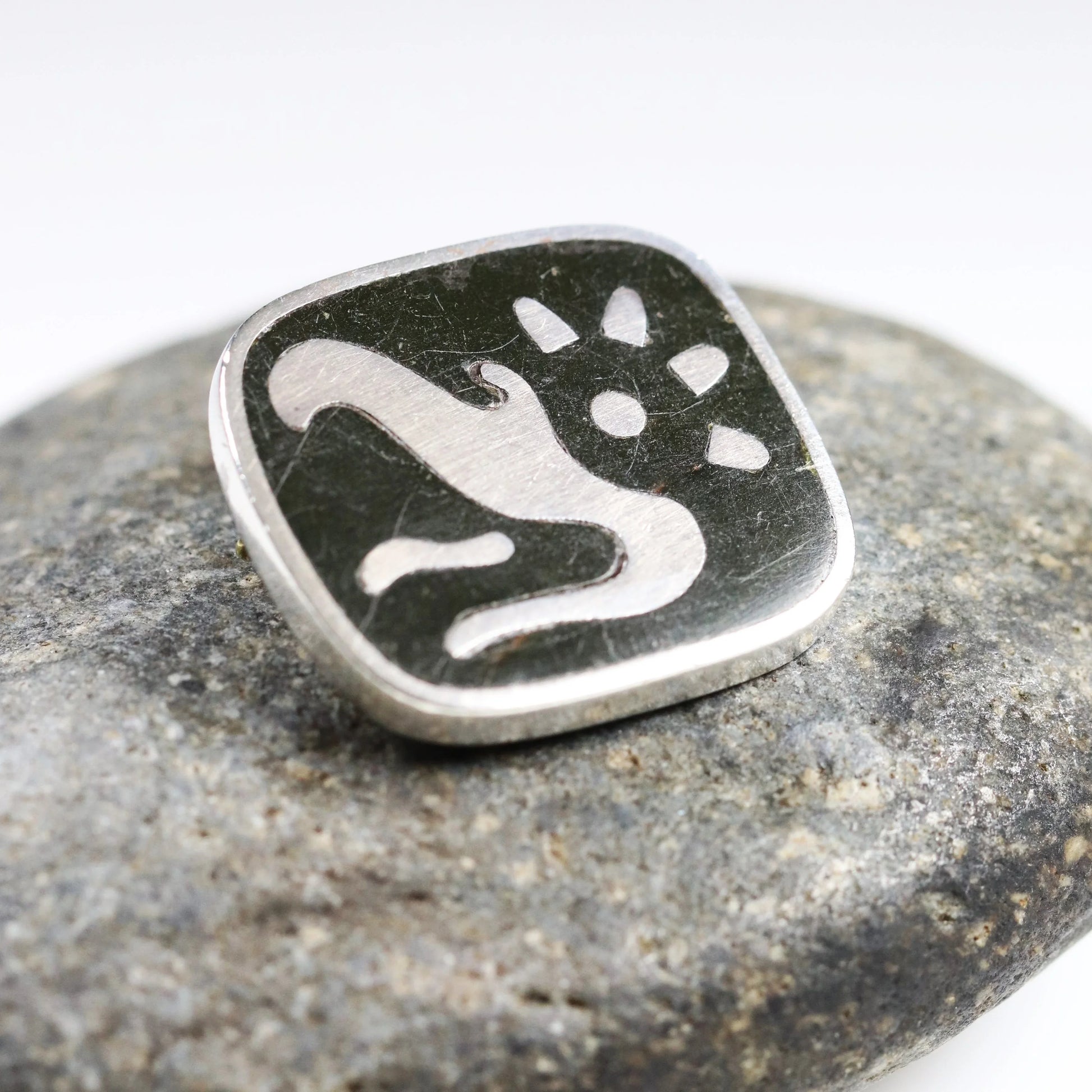 Vintage Los Castillo Taxco Silver Mexican Jewelry | Inlaid Tribal Brooch - Carmel Fine Silver Jewelry