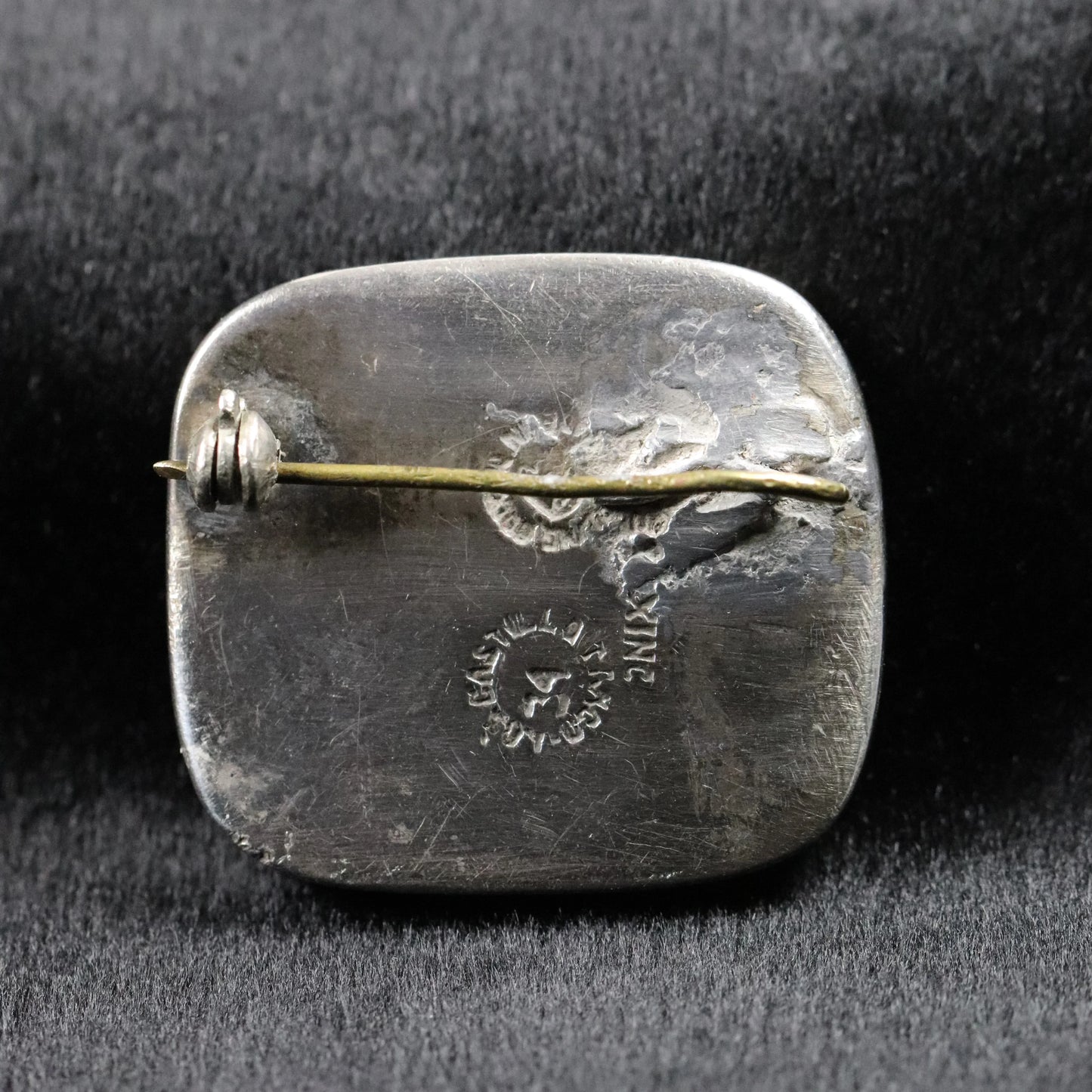 Vintage Los Castillo Taxco Silver Mexican Jewelry | Inlaid Tribal Brooch - Carmel Fine Silver Jewelry